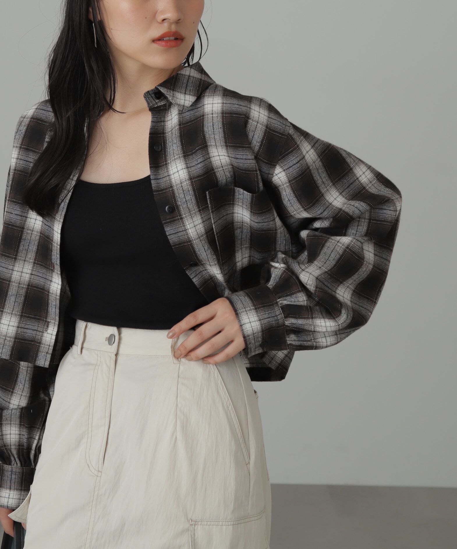  「バックシャンボリュームスリーブショート丈シャツ」|シャツ・ブラウス|