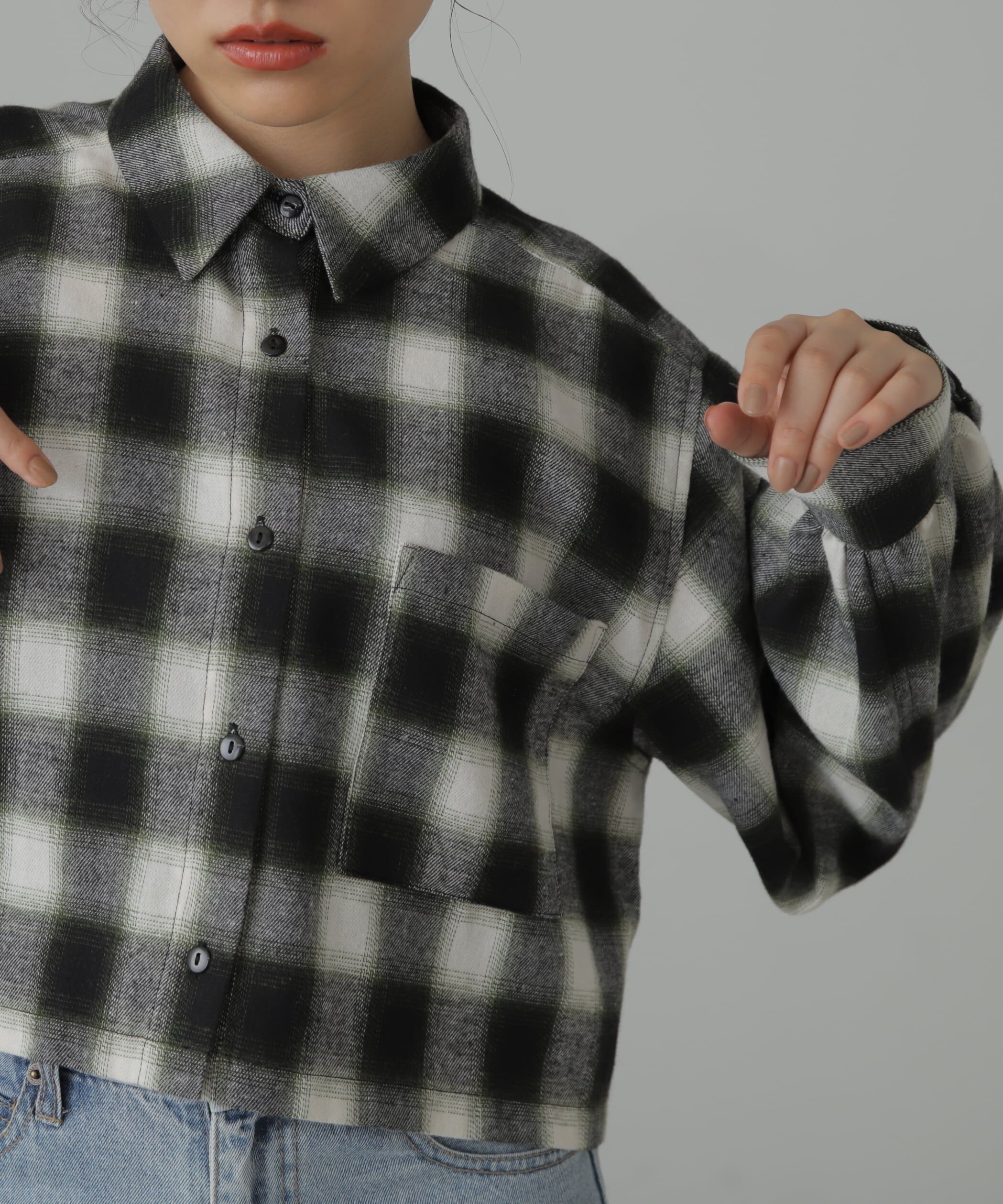  「バックシャンボリュームスリーブショート丈シャツ」|シャツ・ブラウス|