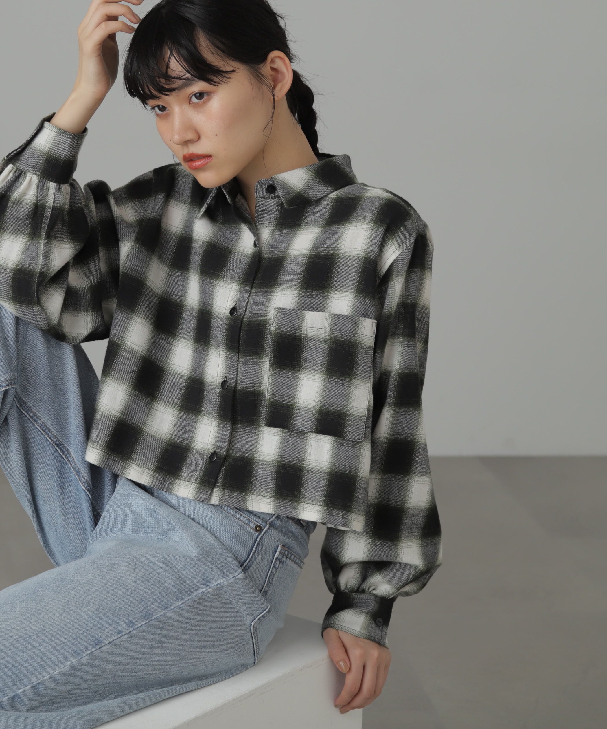  「バックシャンボリュームスリーブショート丈シャツ」|シャツ・ブラウス|