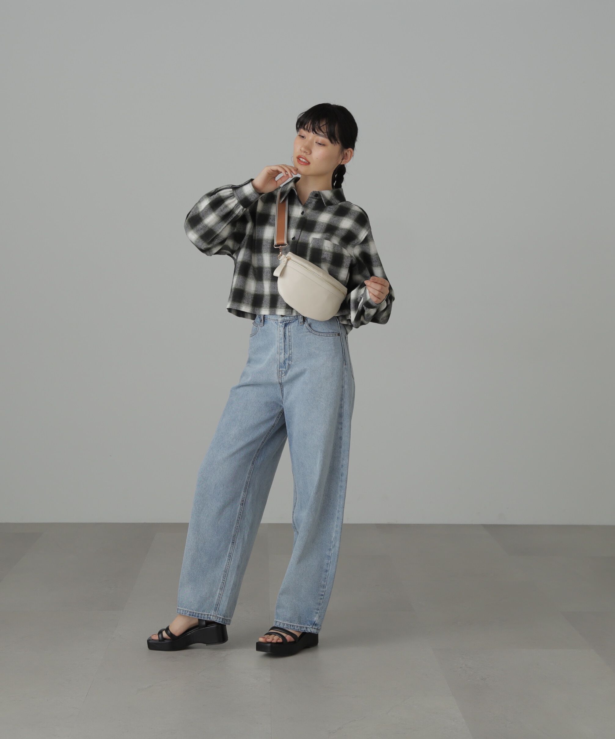  「バックシャンボリュームスリーブショート丈シャツ」|シャツ・ブラウス|