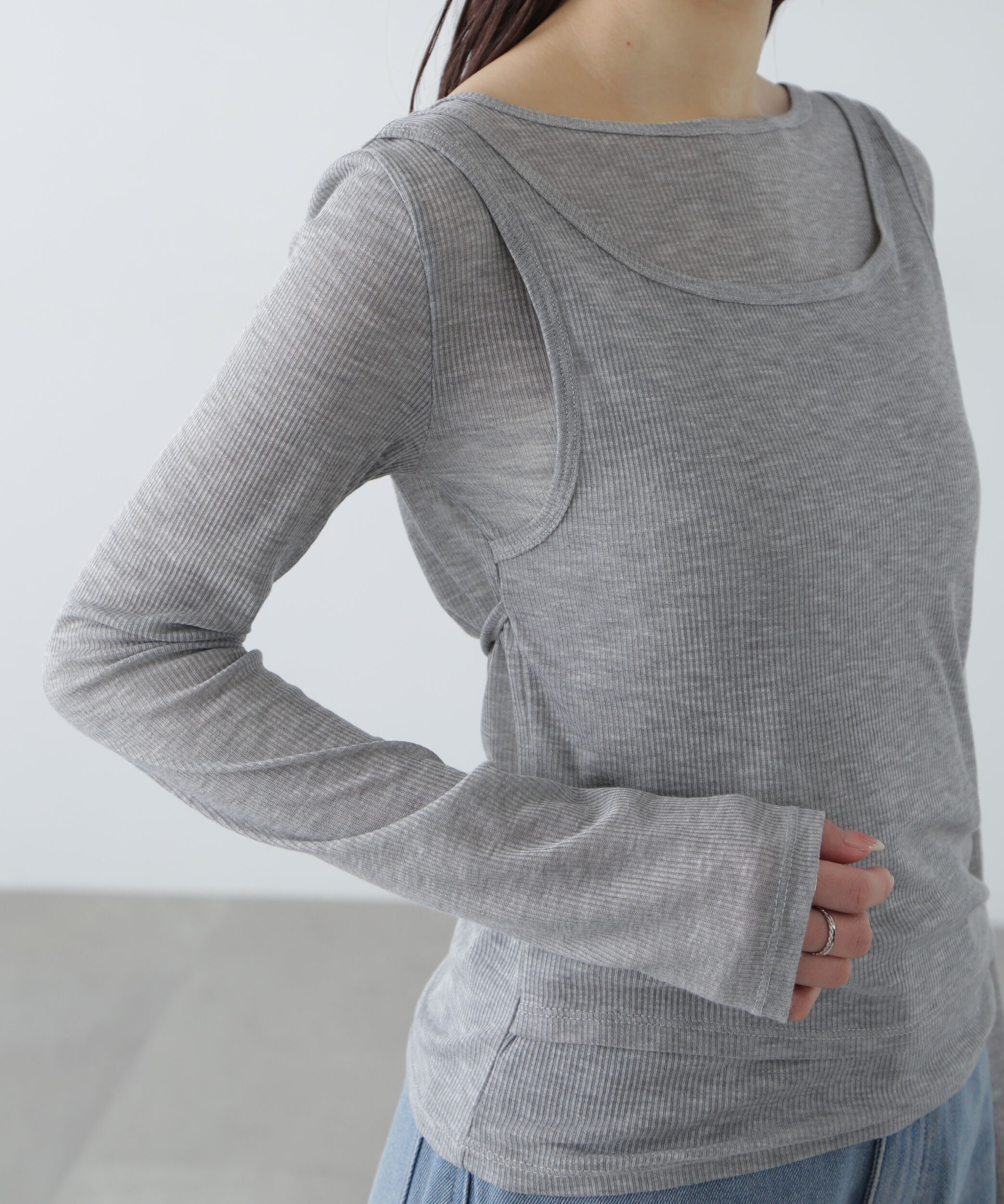  「シアーテレコレイヤードカットソー」|Tシャツ・カットソー|