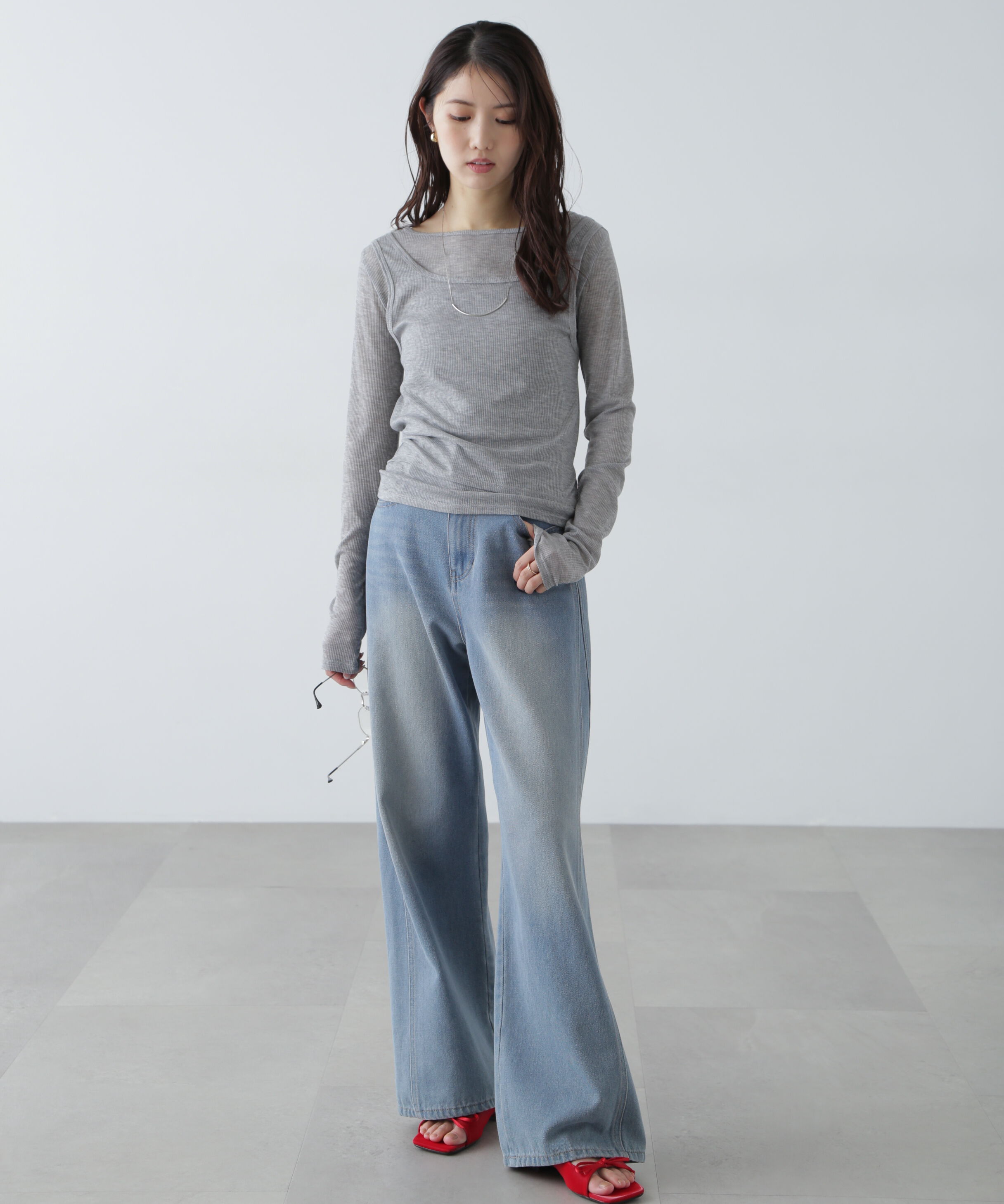  「シアーテレコレイヤードカットソー」|Tシャツ・カットソー|