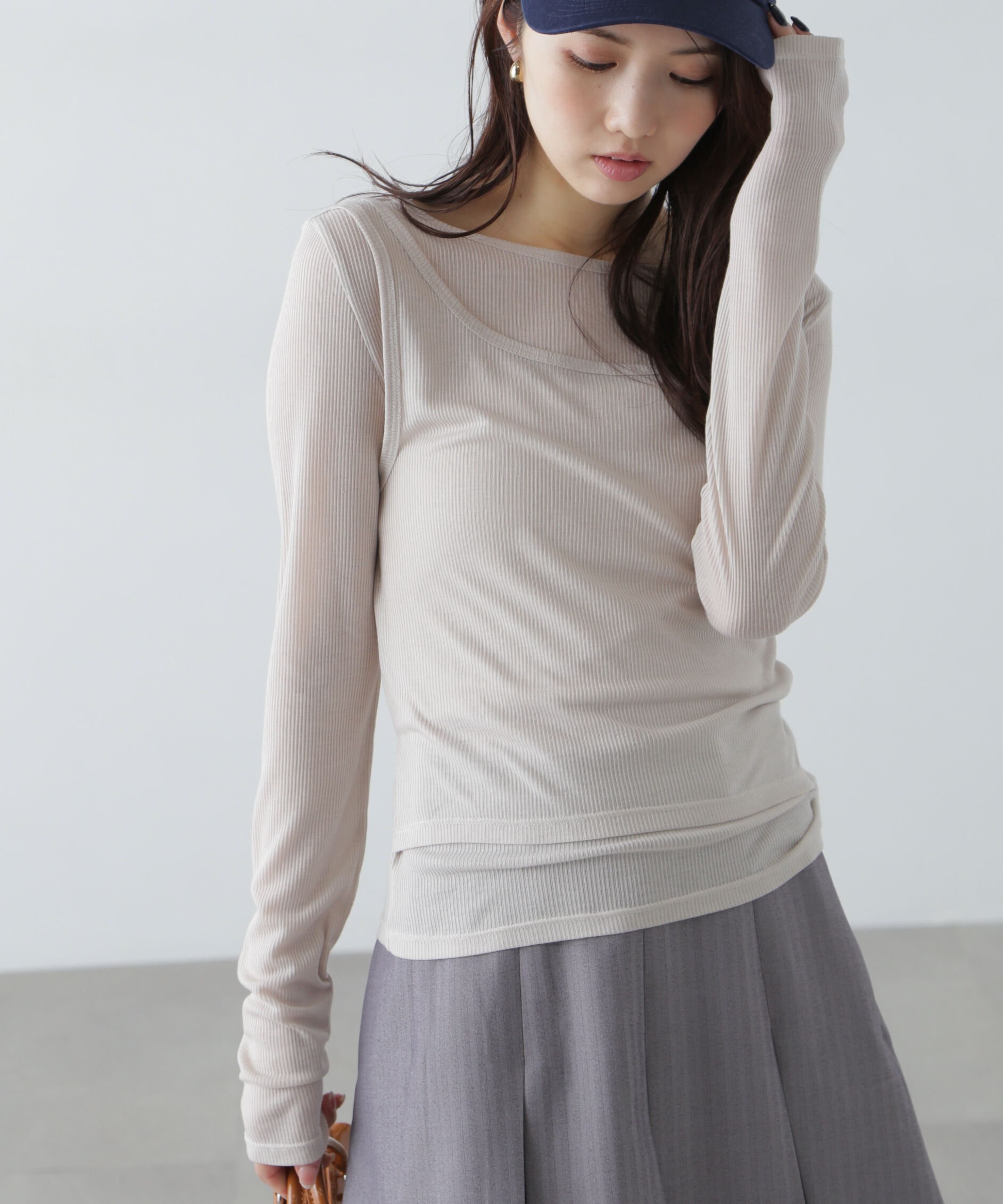  「シアーテレコレイヤードカットソー」|Tシャツ・カットソー|