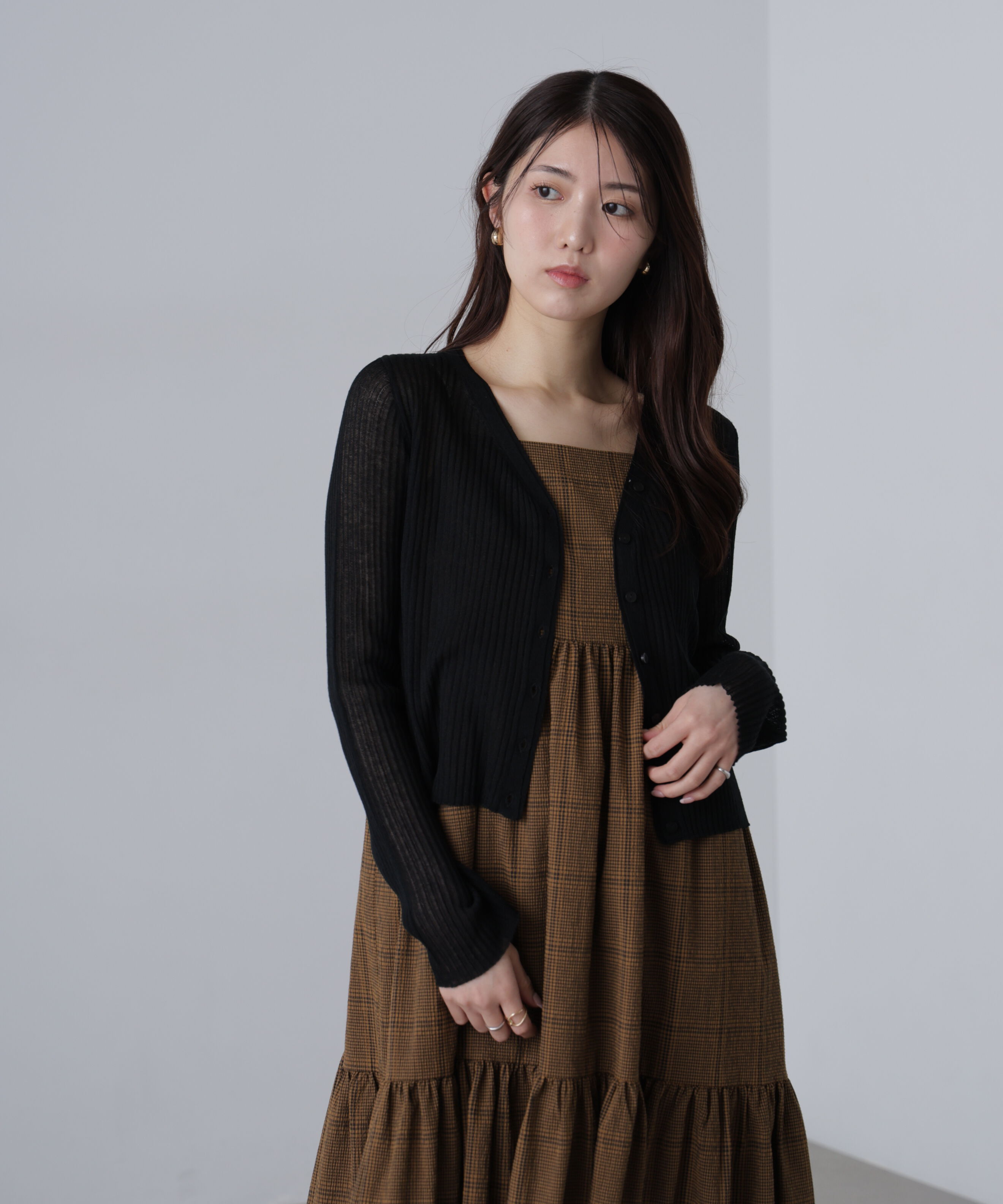  「シアーリブニットカーディガン」|ニット・セーター|