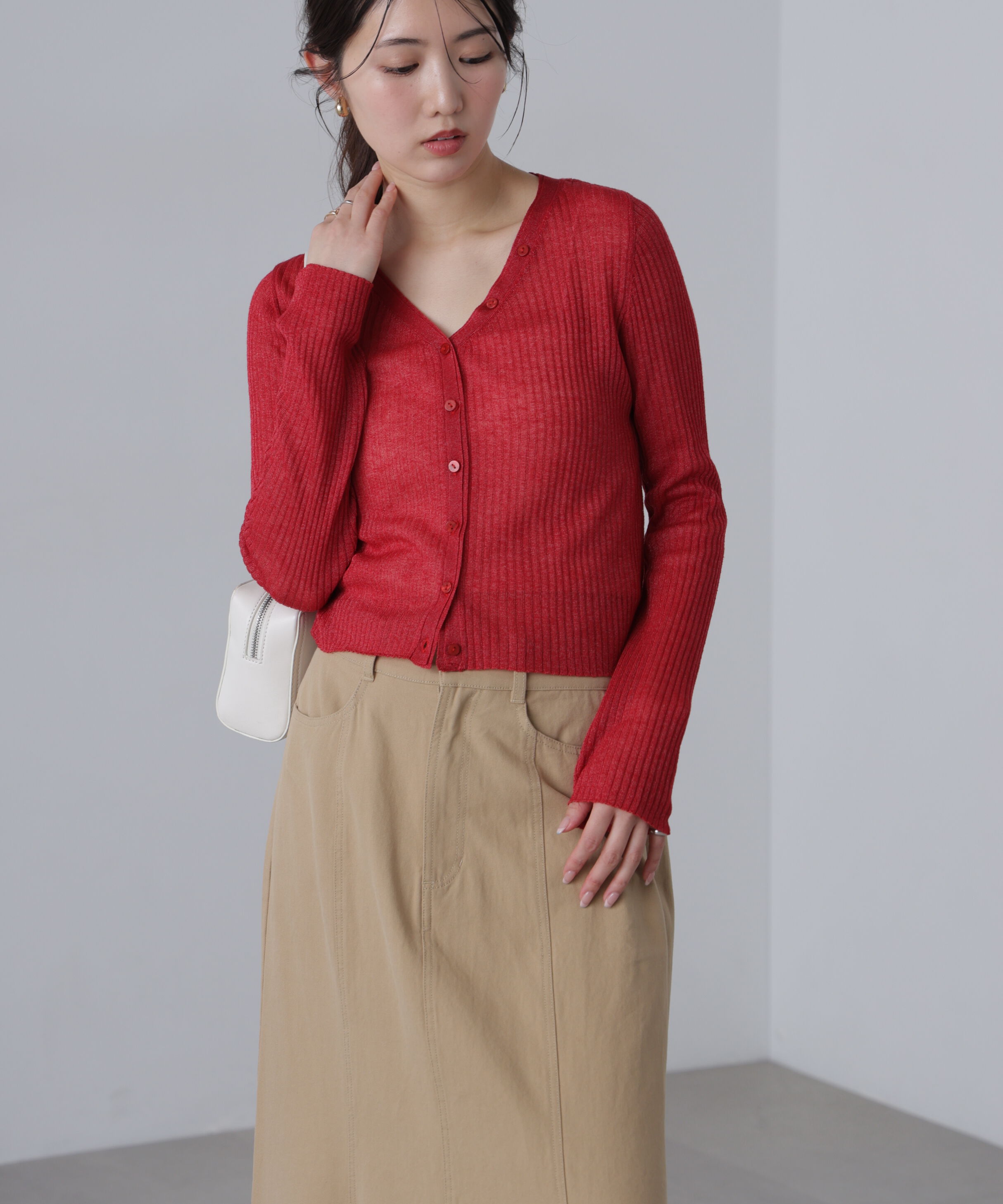  「シアーリブニットカーディガン」|ニット・セーター|