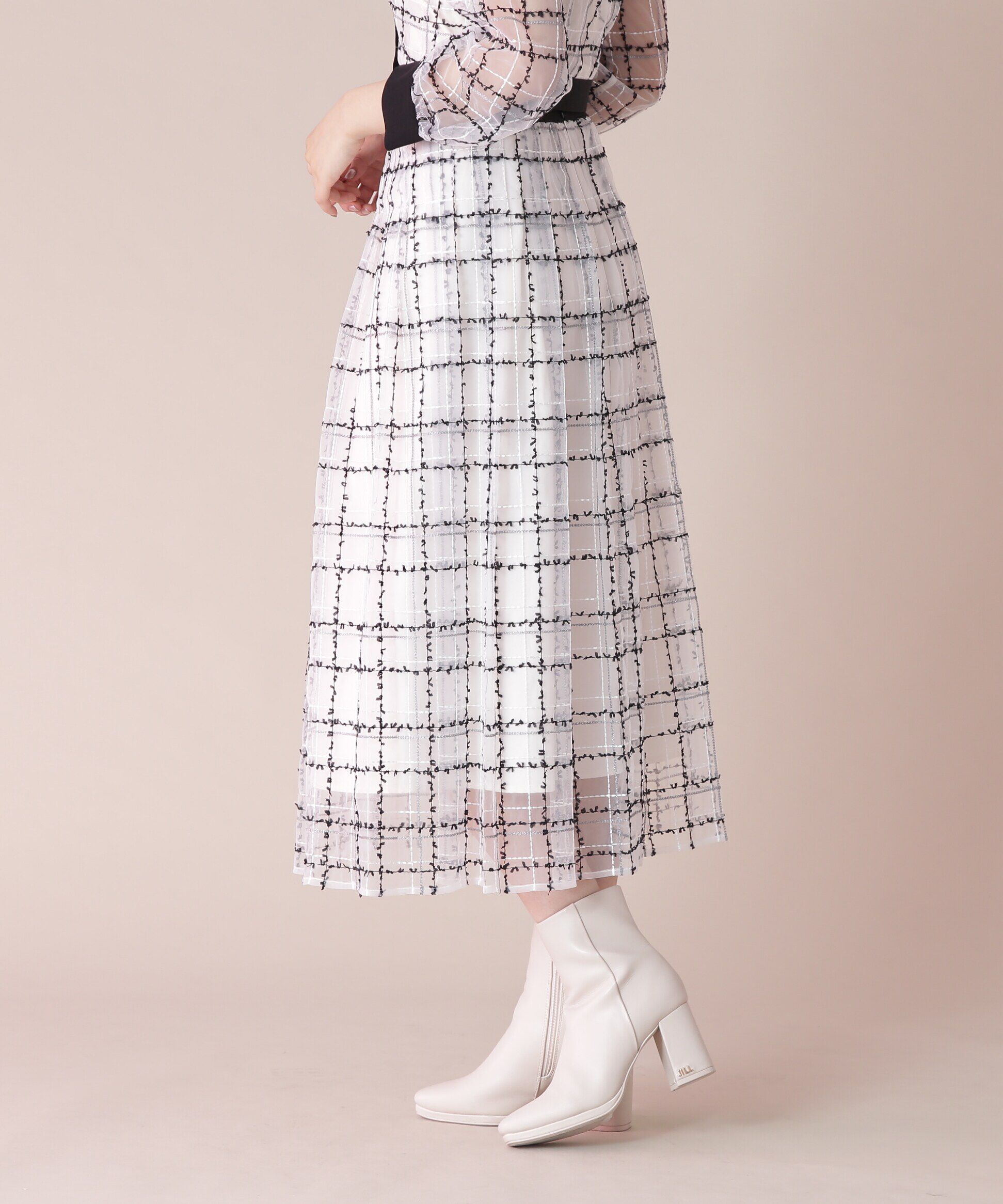  「シアーチェックタックスカート」|スカート|
