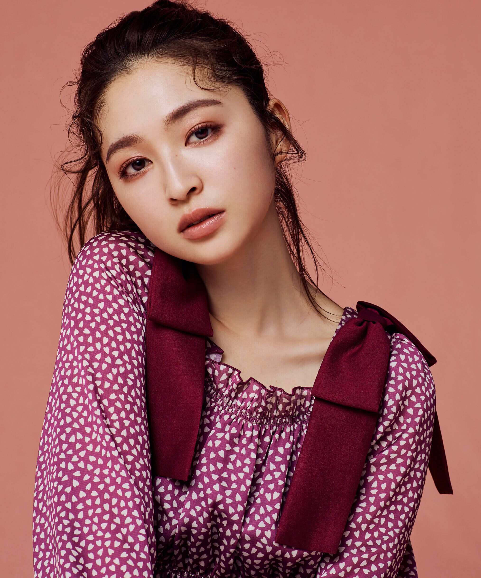  「ハートプリントシャーリングワンピース」|ワンピース|