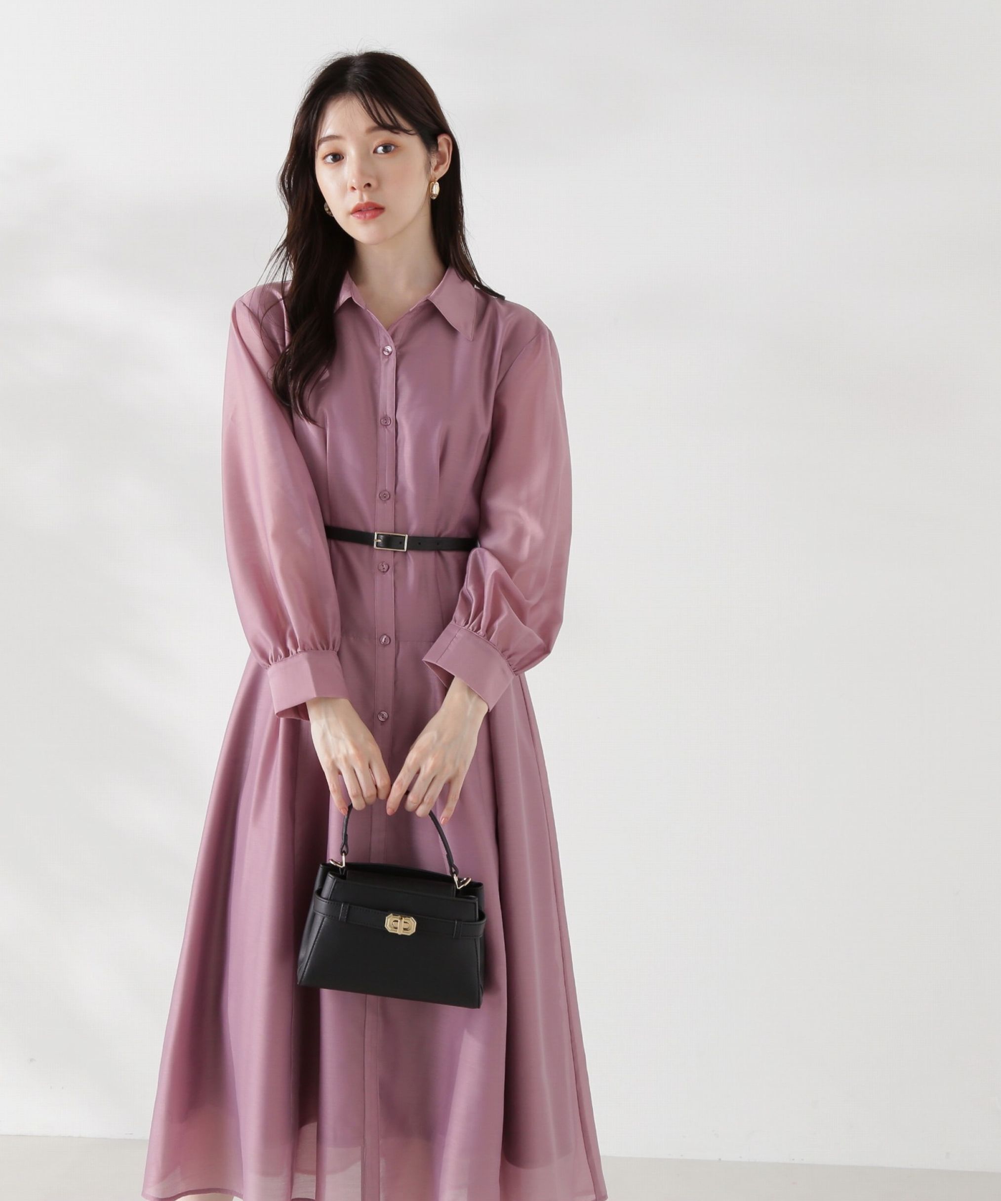 PROPORTION BODY DRESSING「切り替えタックシャツワンピース24AW」|ワンピース|