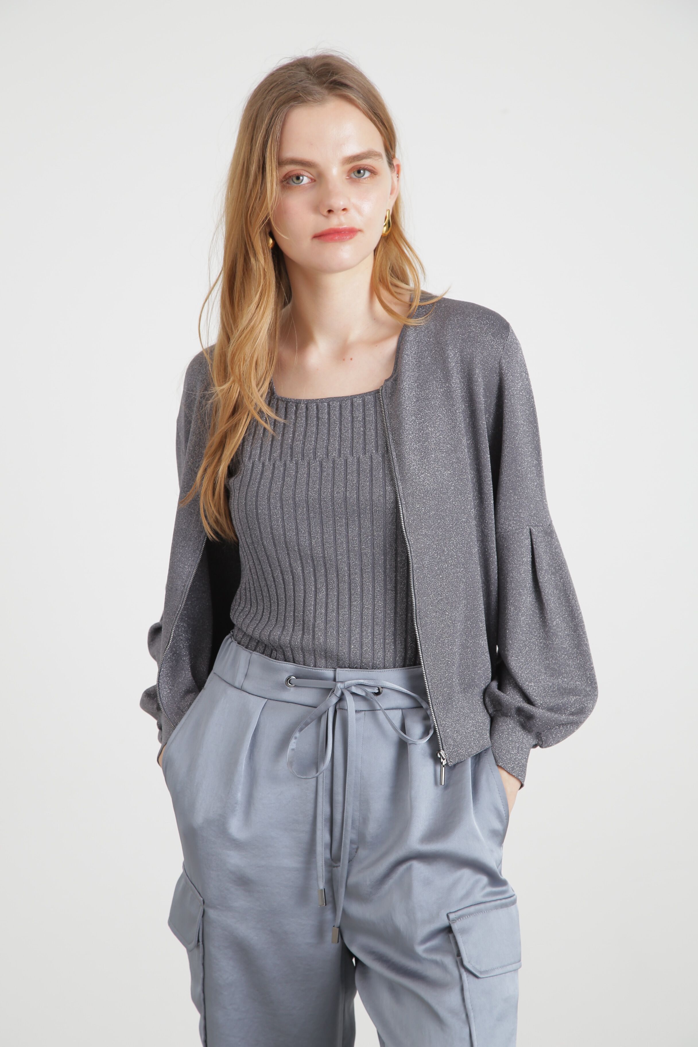  「◆ジップアップラメニットブルゾン」|その他|