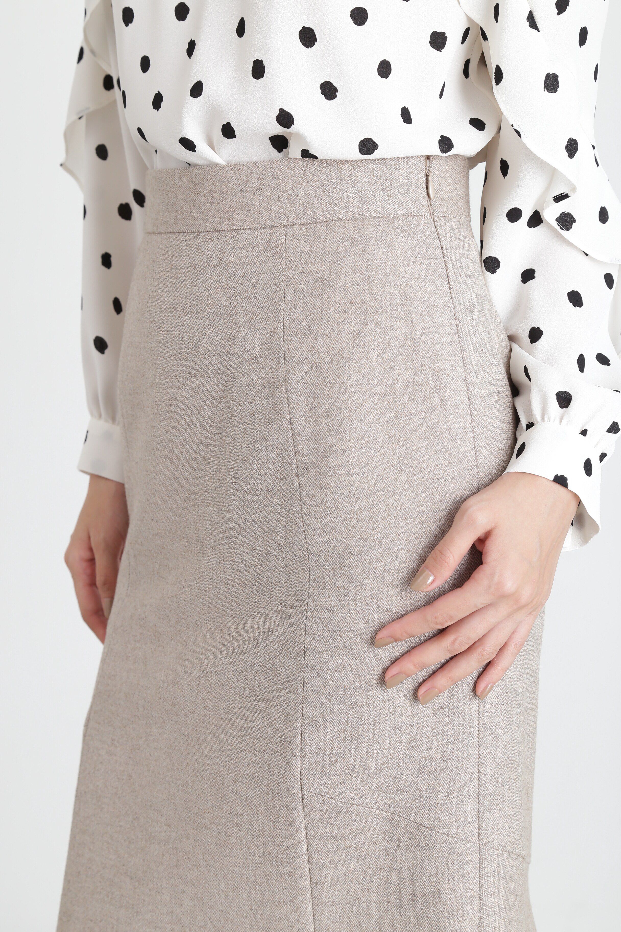  「ヘリンボンバックマーメイドスカート」|スカート|