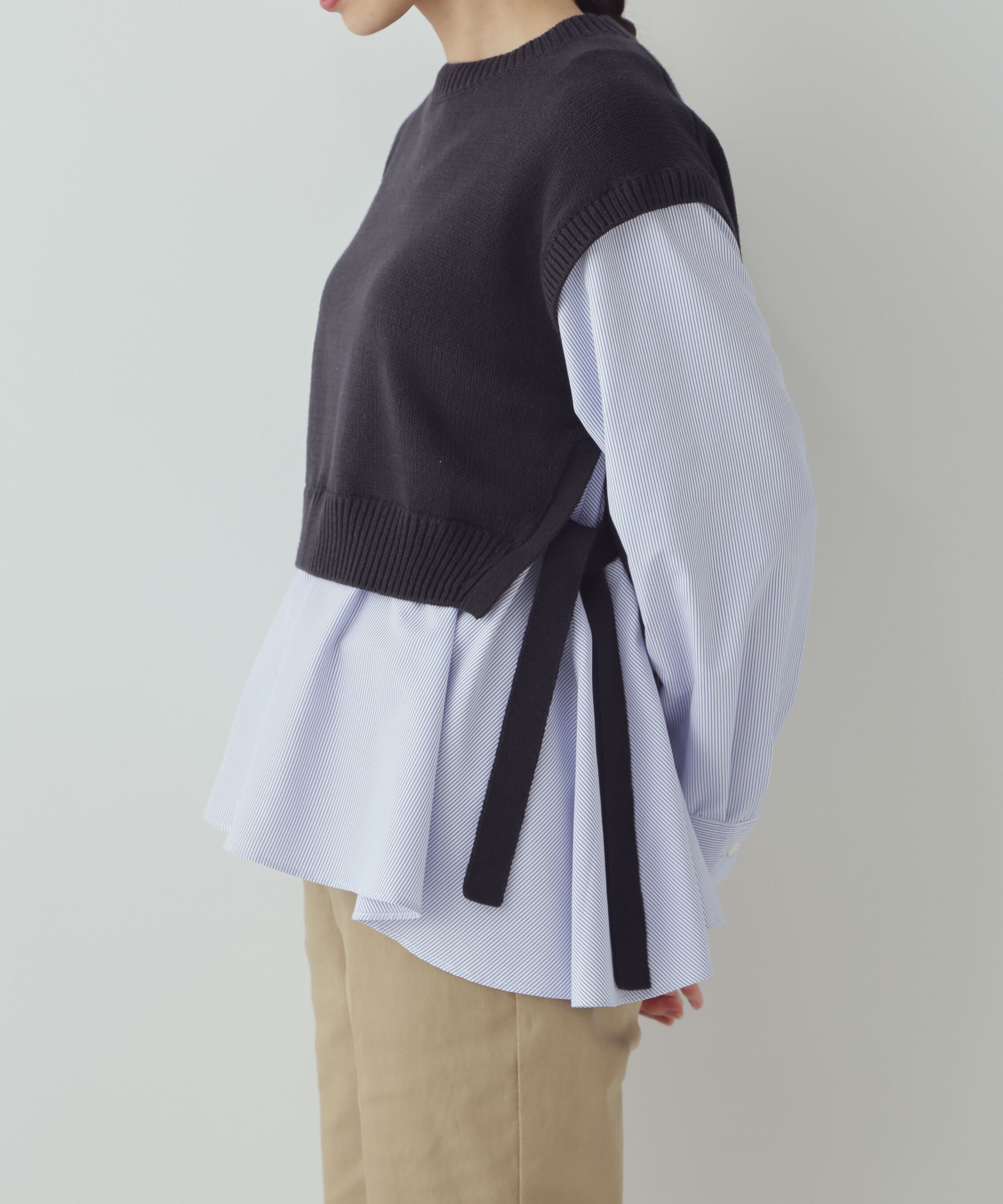  「◆布帛コンビニットプルオーバー」|ニット・セーター|