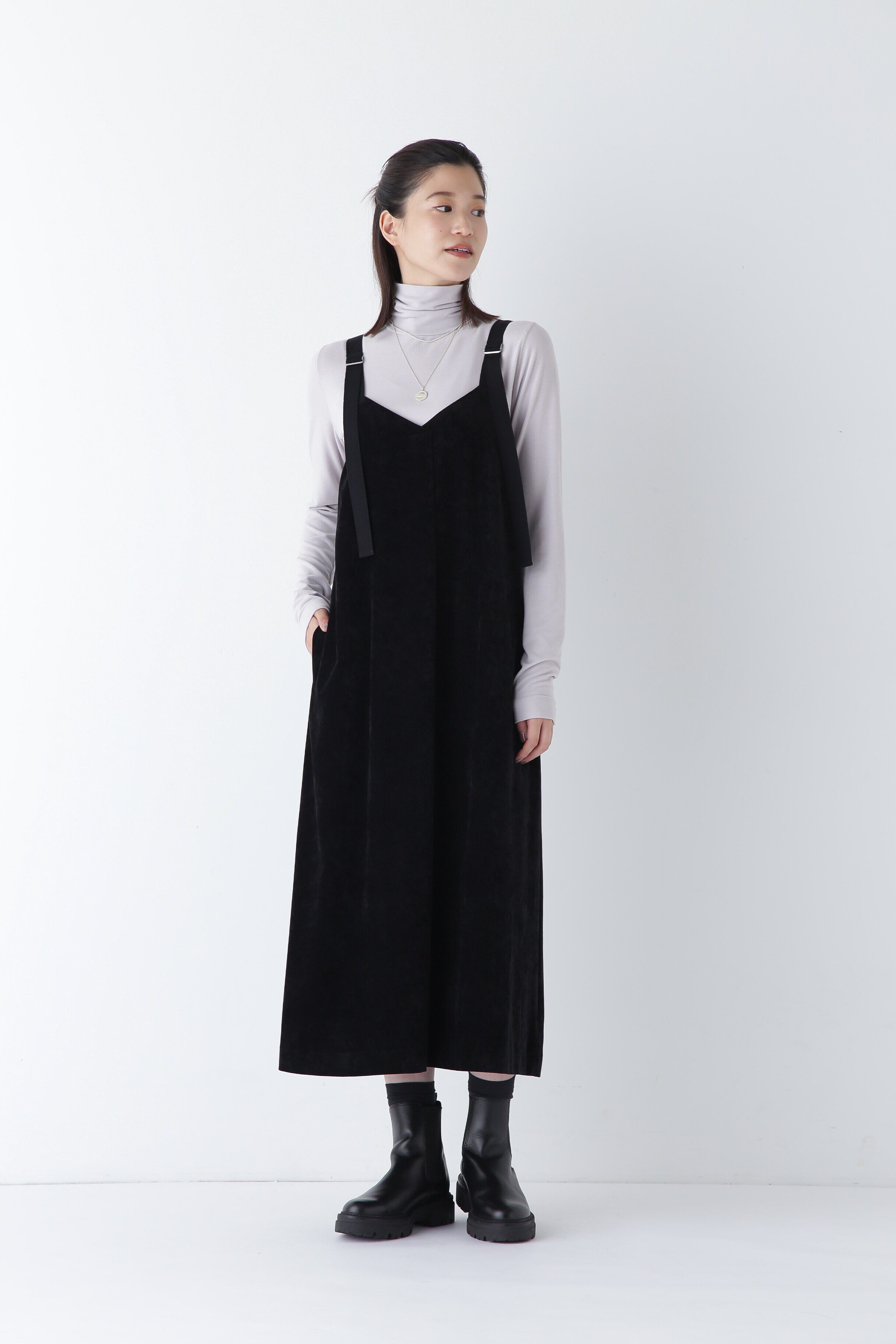  「◆ストレッチ別珍キャミワンピース」|ワンピース|