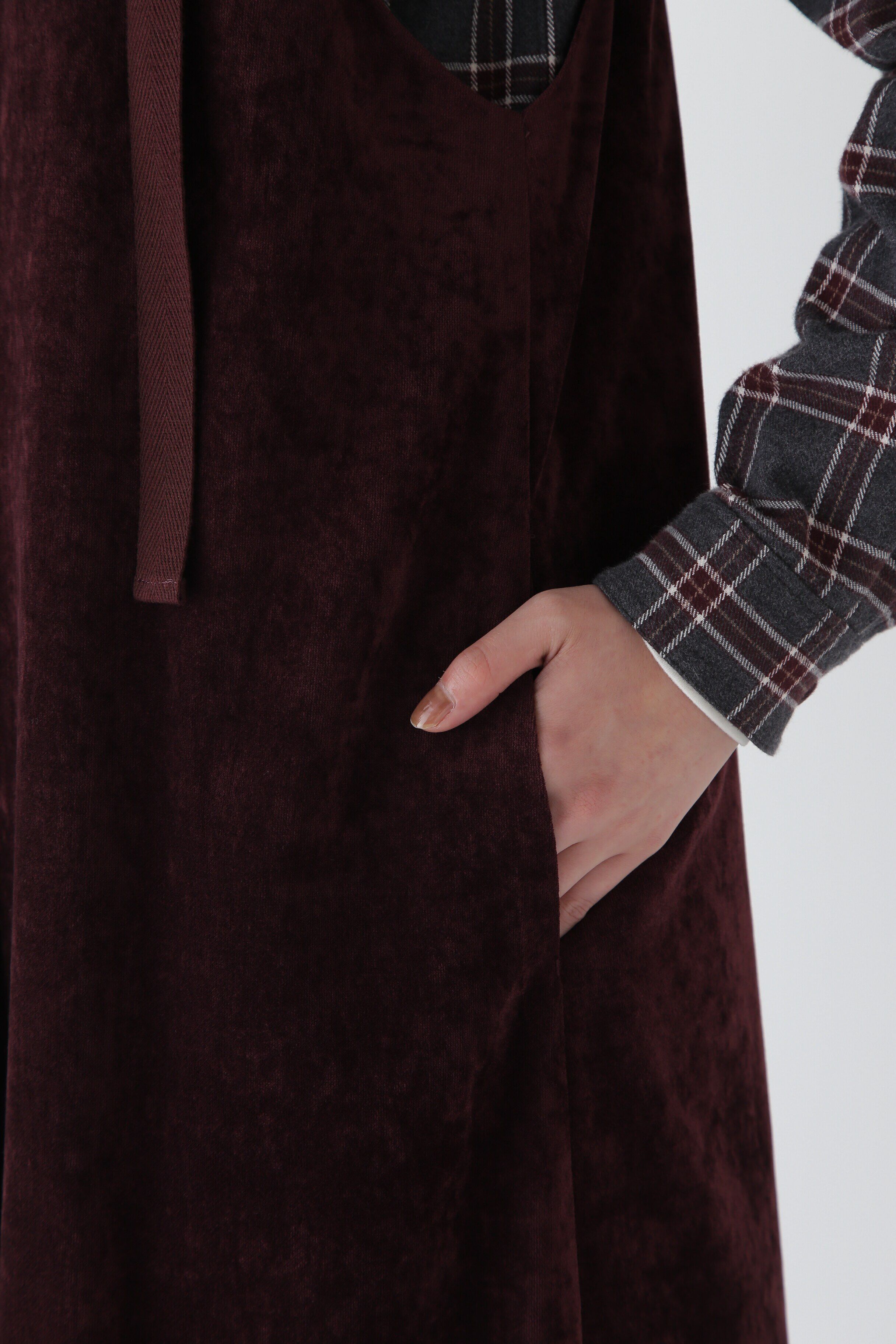  「◆ストレッチ別珍キャミワンピース」|ワンピース|