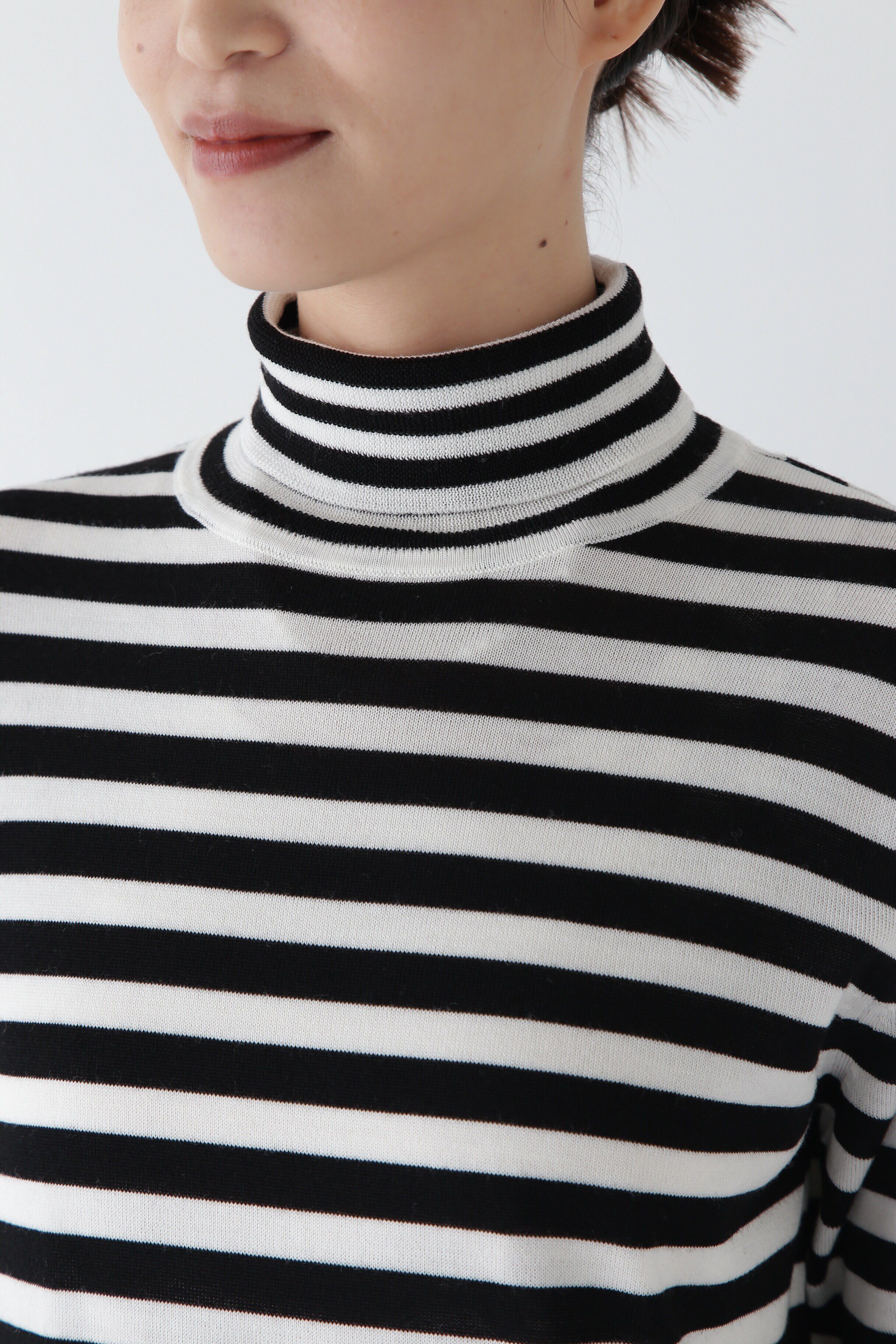  「◆ウールベーシックボーダータートルニットプルオーバー」|ニット・セーター|