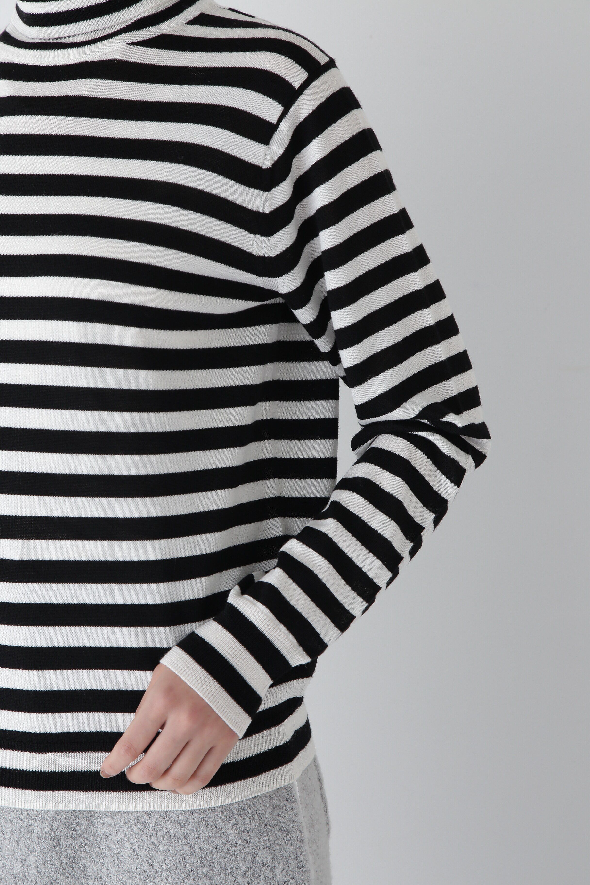  「◆ウールベーシックボーダータートルニットプルオーバー」|ニット・セーター|