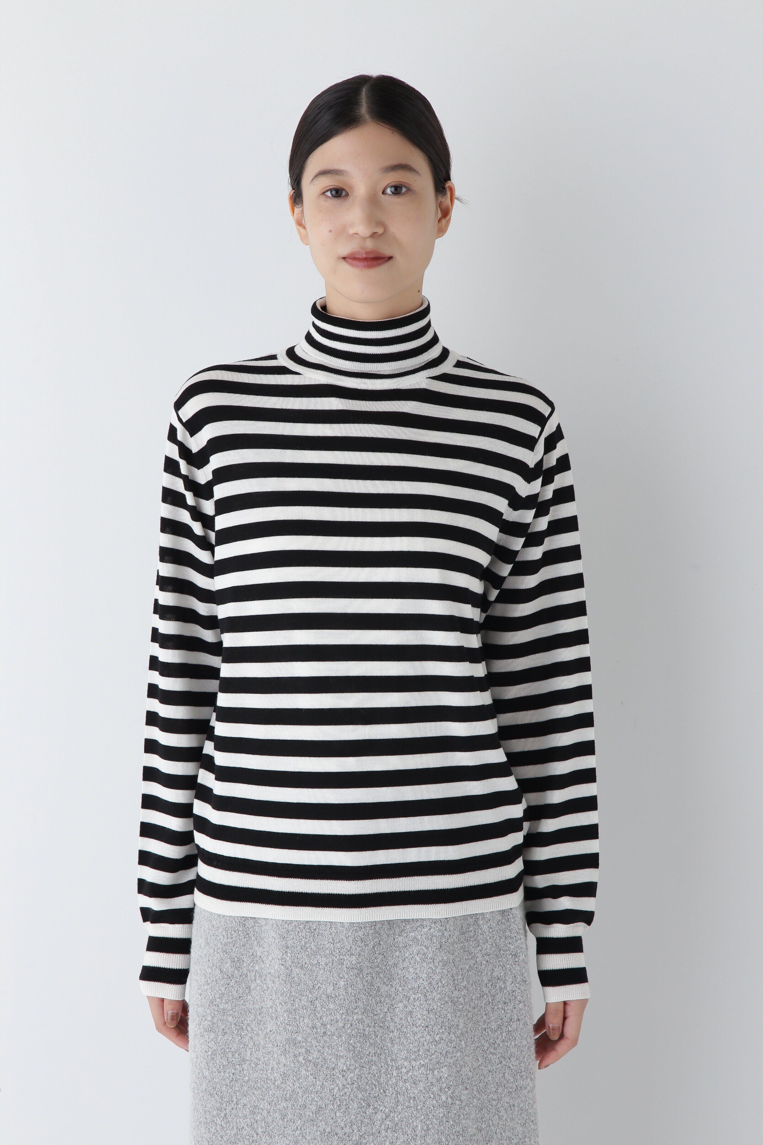  「◆ウールベーシックボーダータートルニットプルオーバー」|ニット・セーター|
