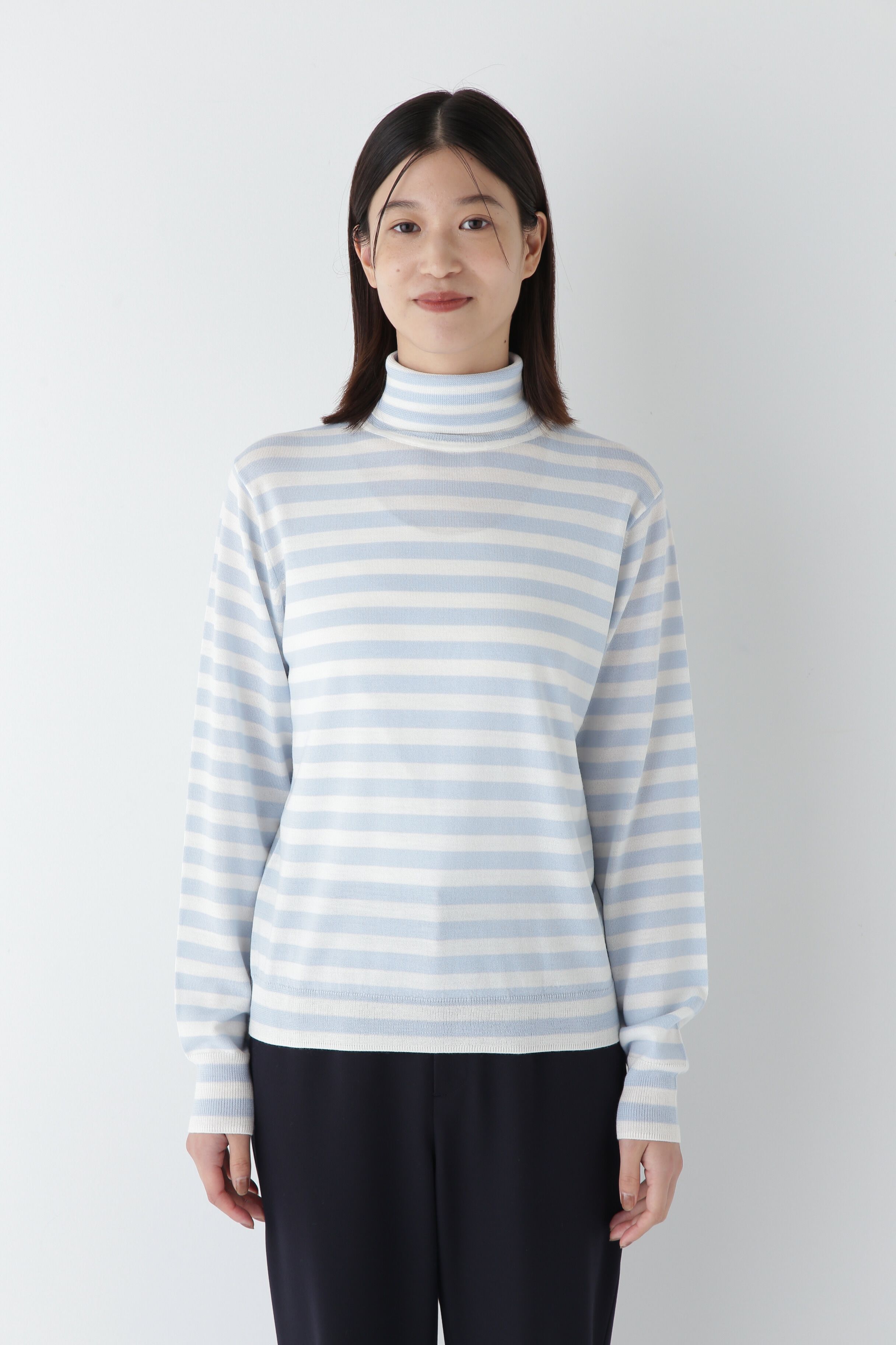  「◆ウールベーシックボーダータートルニットプルオーバー」|ニット・セーター|