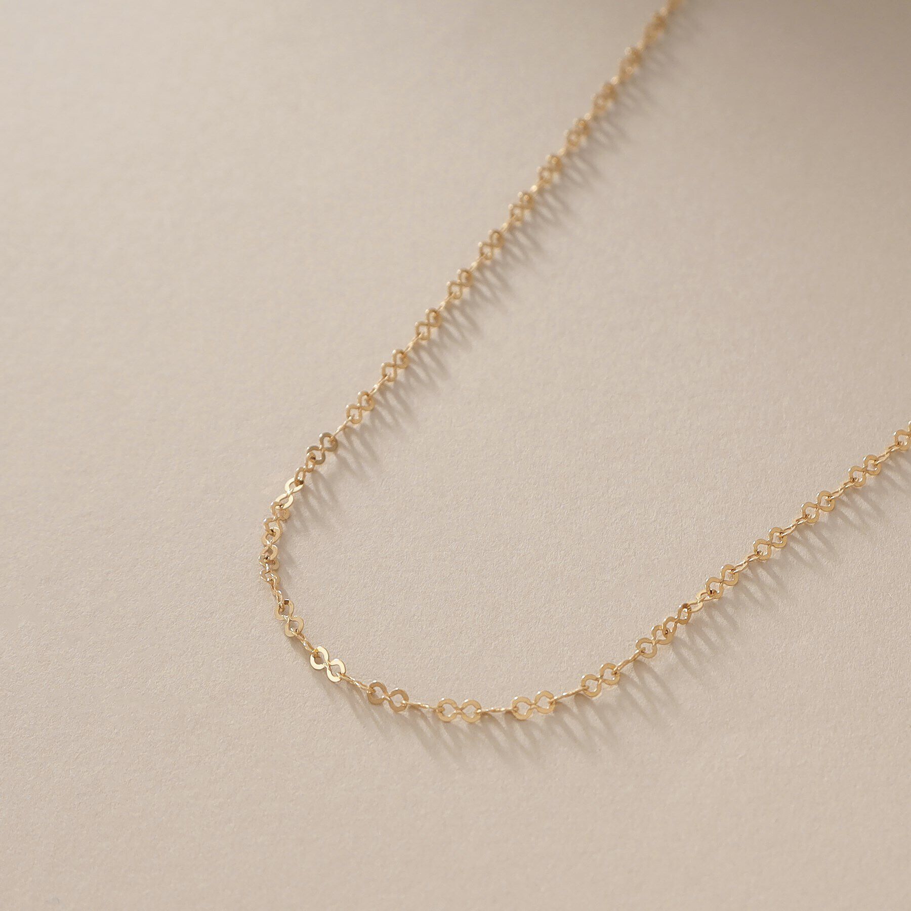 COCOSHNIK「K18フラットインフィニティーチェーン ネックレス」|ネックレス|