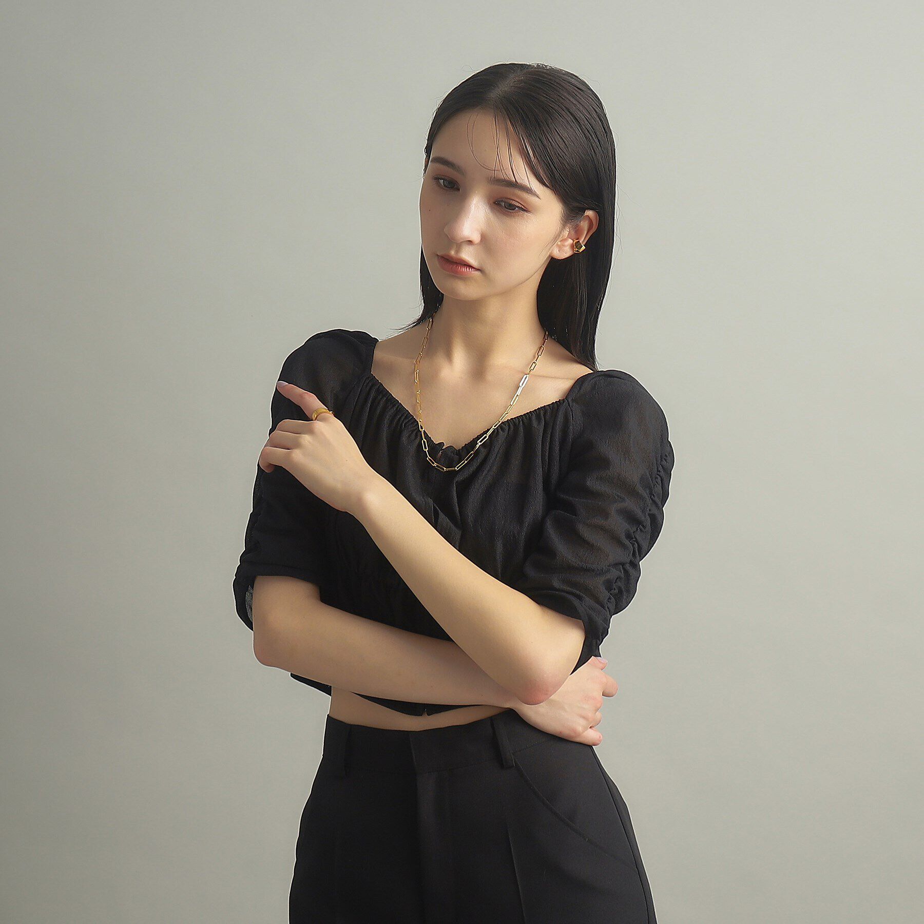 COCOSHNIK ONKITSCH「シルバー フォールディング イヤーカフ GP」|イヤリング|