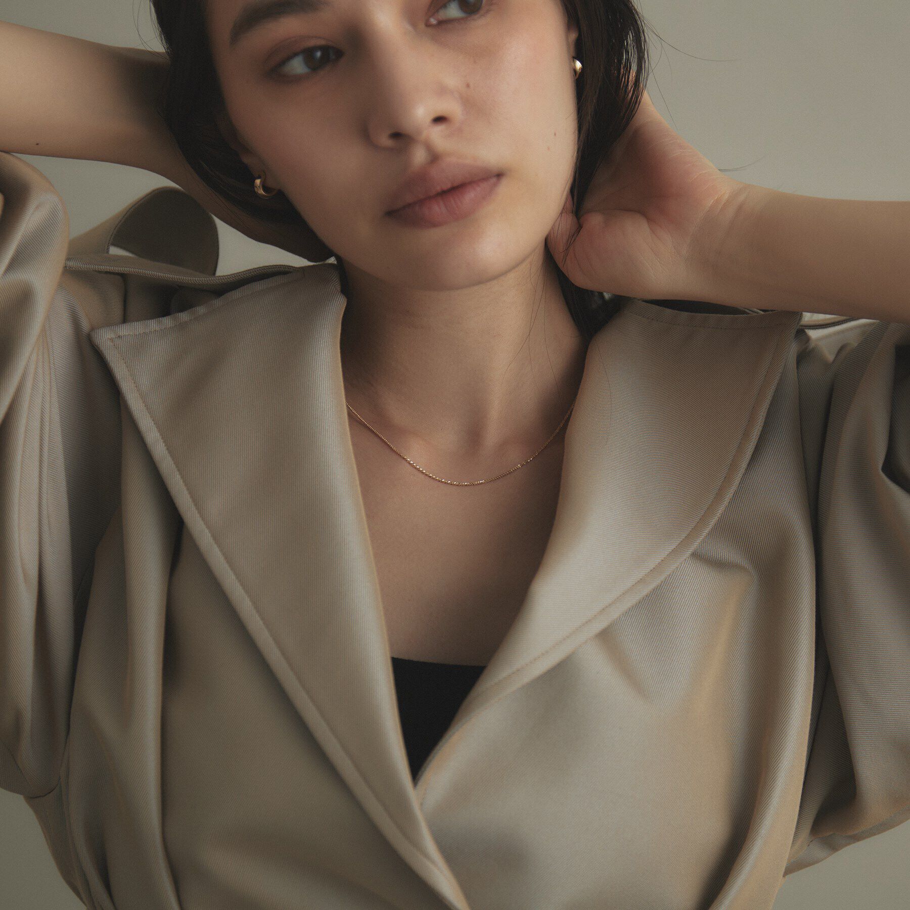 COCOSHNIK「K10クリスクロスチェーン ネックレス」|ネックレス|