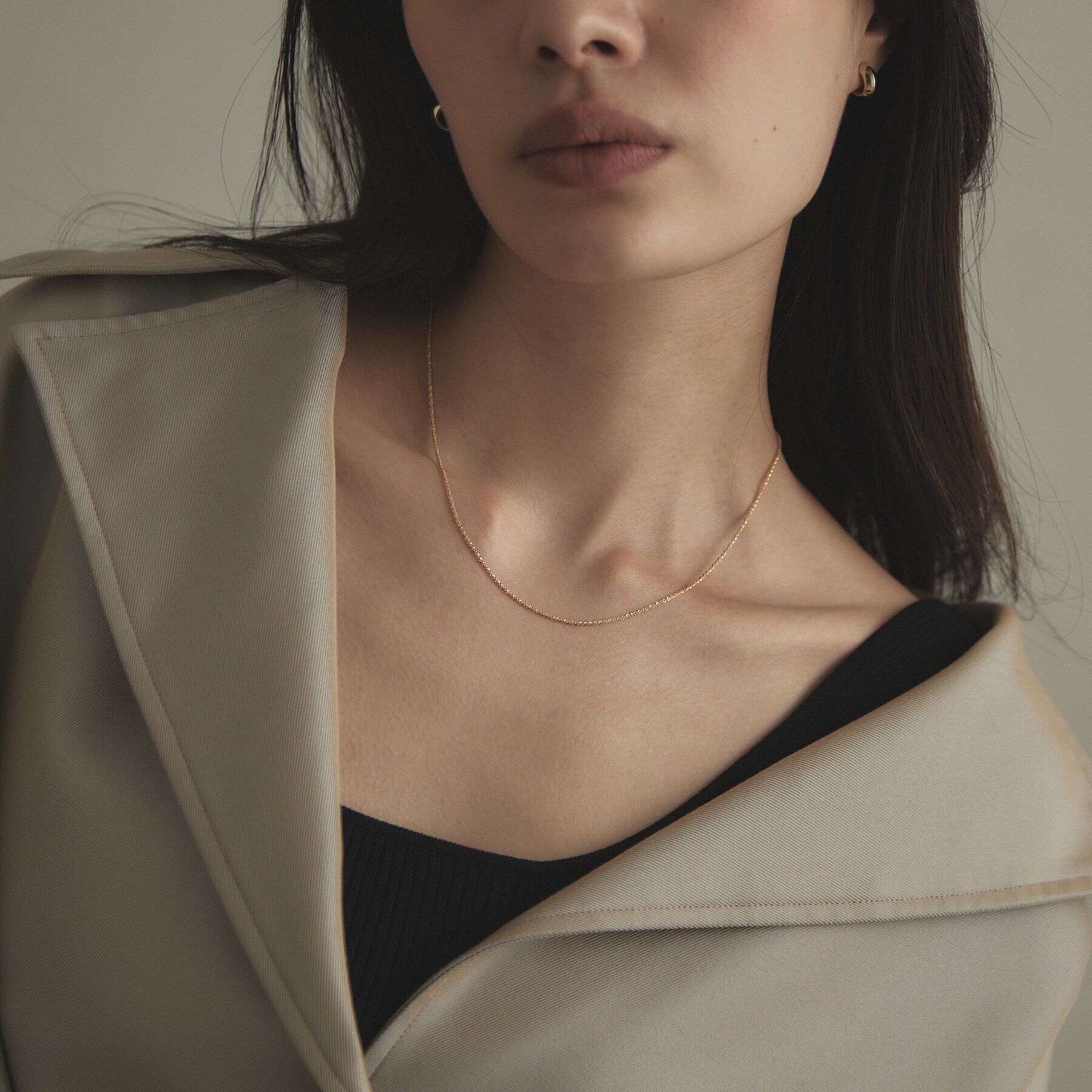 COCOSHNIK「K10クリスクロスチェーン ネックレス」|ネックレス|