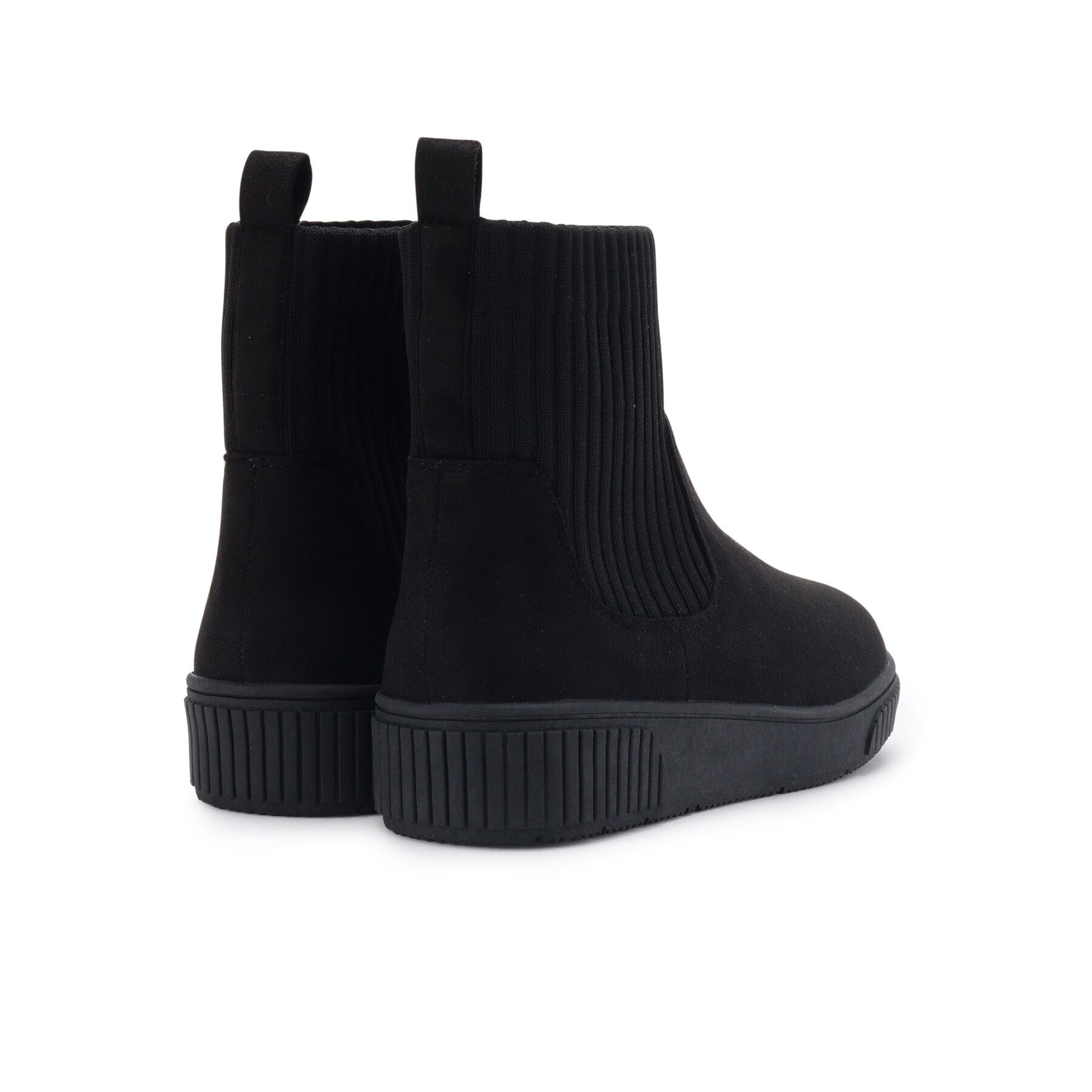 SHOO･LA･RUE「【高レビュー/撥水】すっぽりラクラク はきぐちニットブーツ」|ショートブーツ|