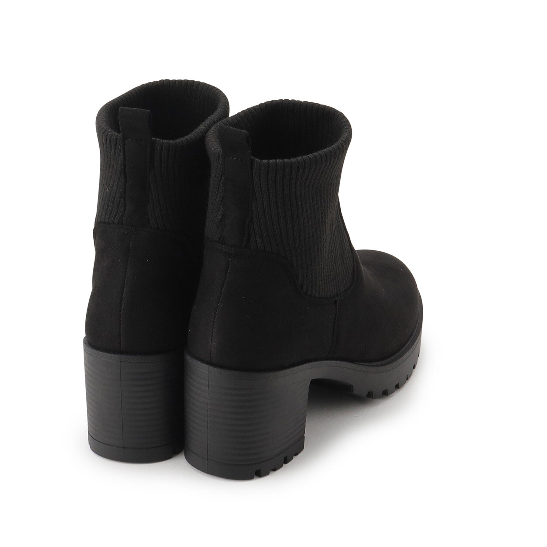 SHOO･LA･RUE「歩きやすさと美脚を叶える　ヒールアップはきぐちニットブーツ」|ショートブーツ|