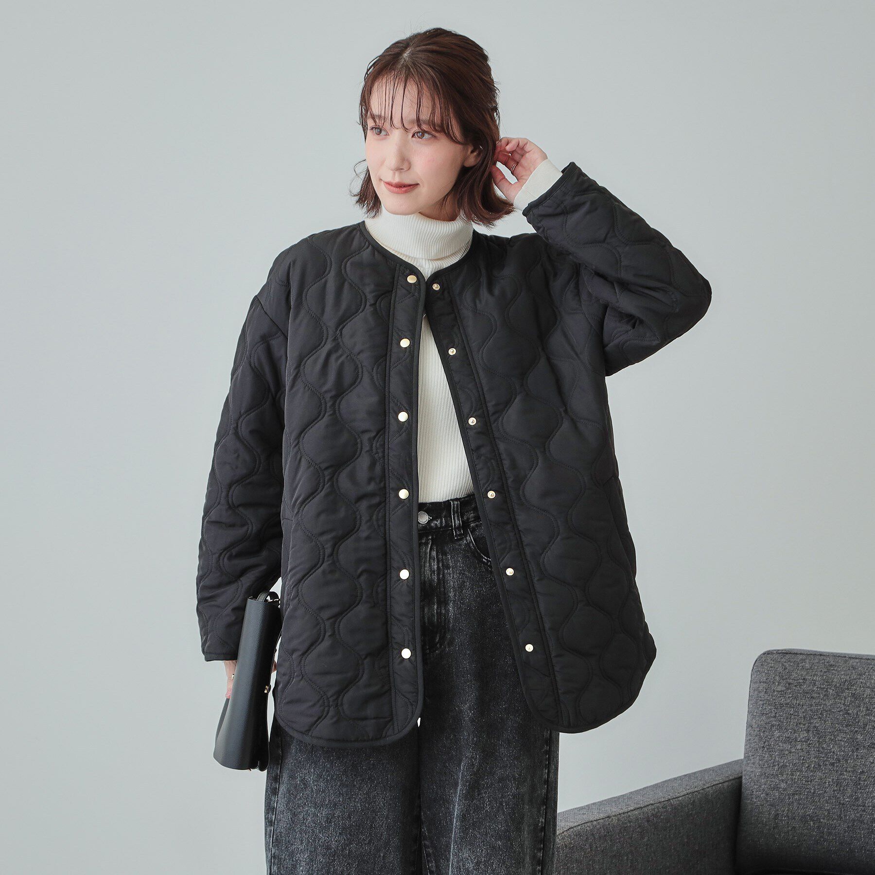 SHOO･LA･RUE「【S-LL/撥水】さっと羽織れる 大人が着たい キルトジャケット」|ブルゾン・スタジャン|