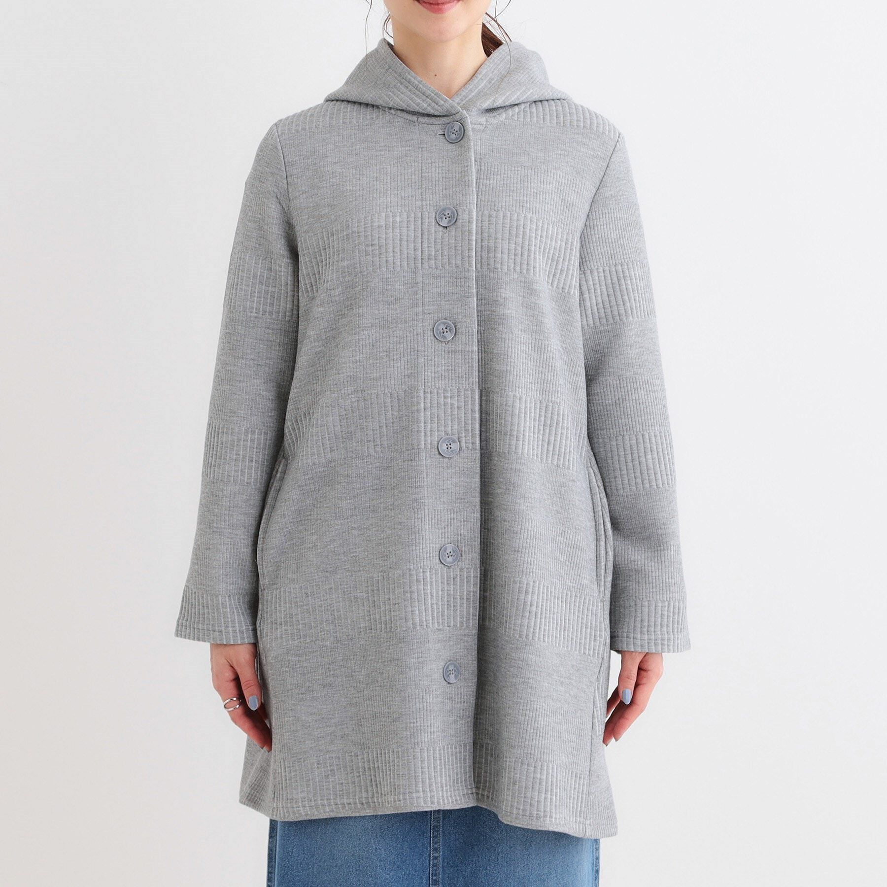 SHOO･LA･RUE「【S-LL】体型をカバーしながらスマートに魅せる ラインジャカードコーディガン」|カーディガン|