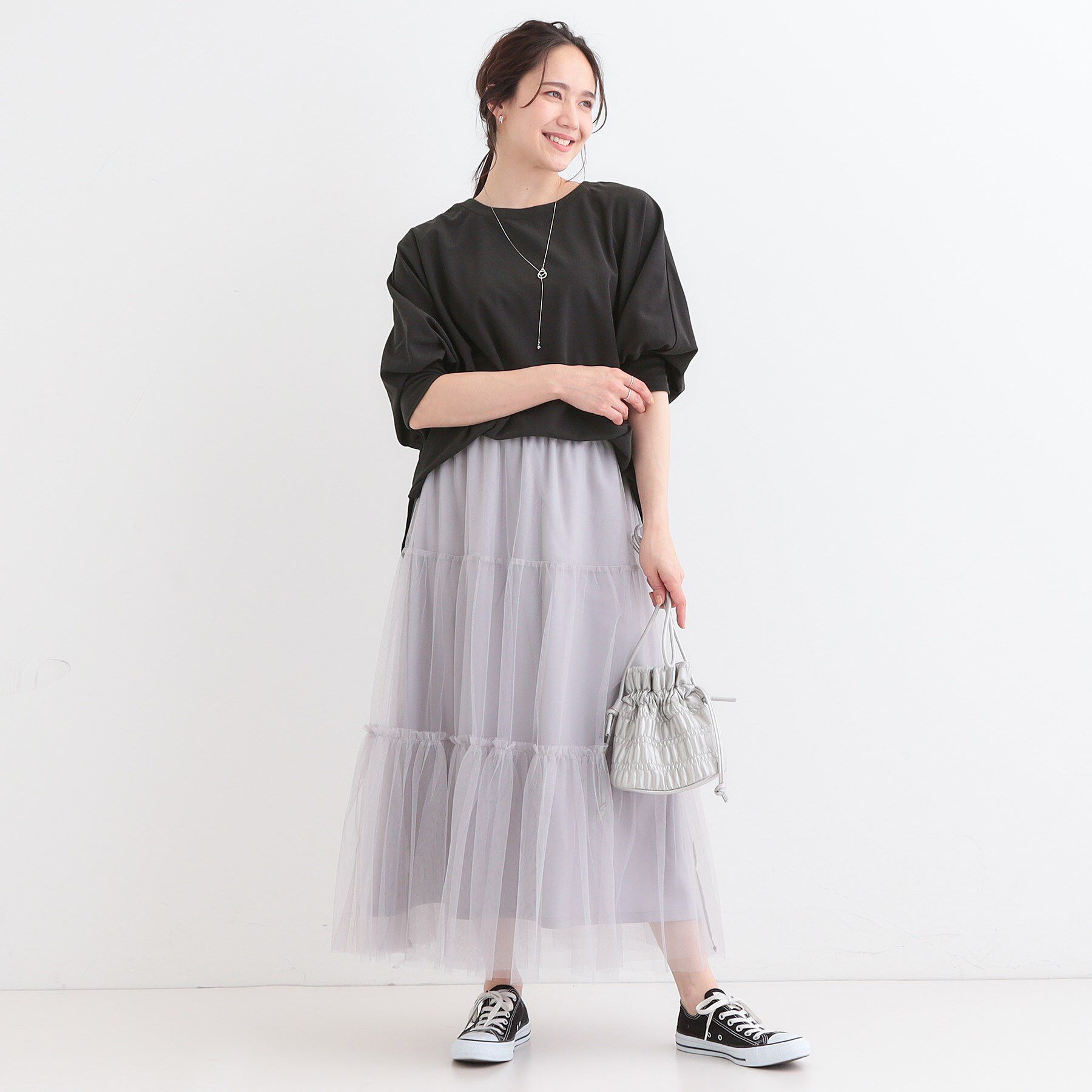 SHOO･LA･RUE「【洗える/S-LL】体型カバーにも ゆるりと着られる ドルマントップス」|Tシャツ・カットソー|