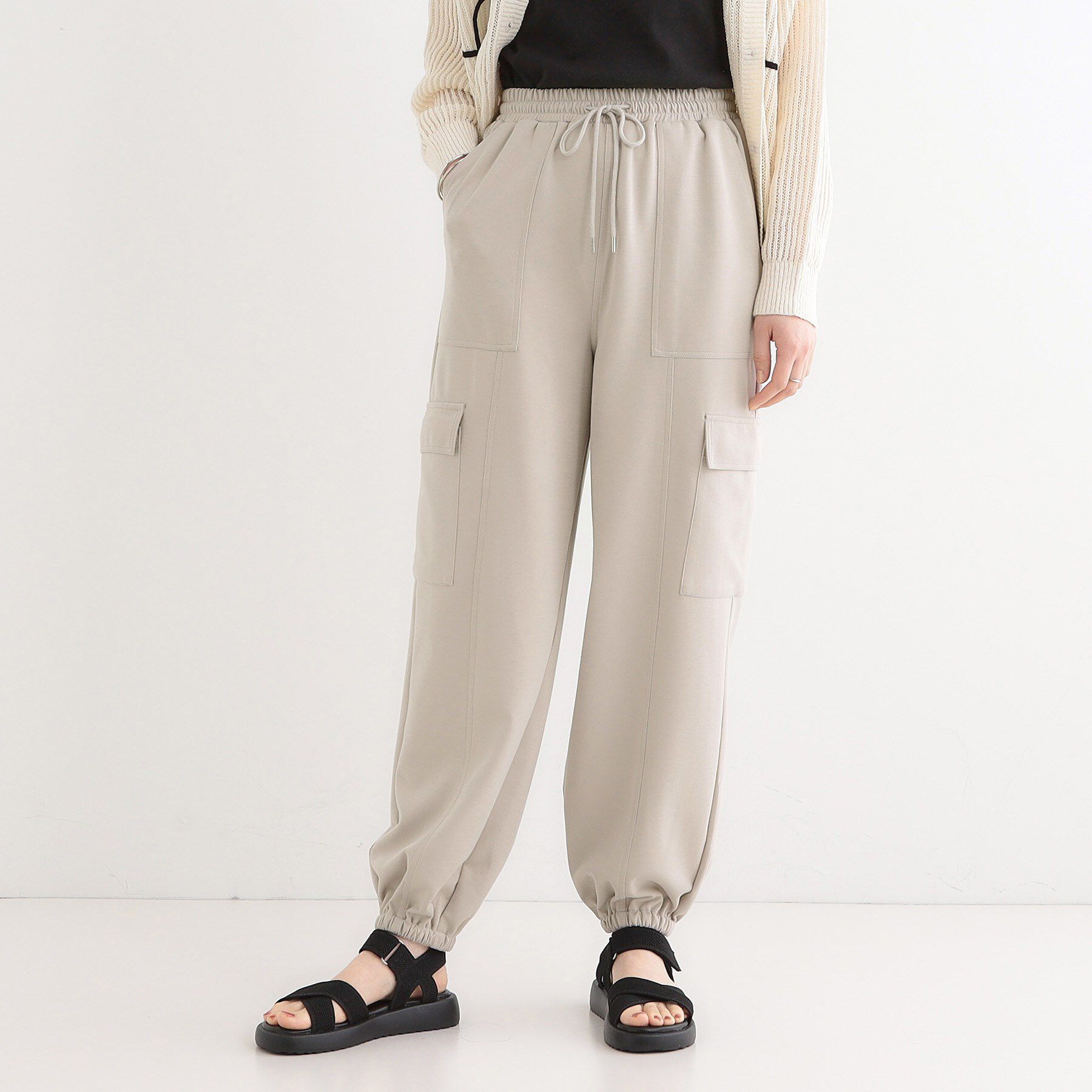 SHOO･LA･RUE「【洗える/S-LL】やわらかジョガーカーゴパンツ」|その他|