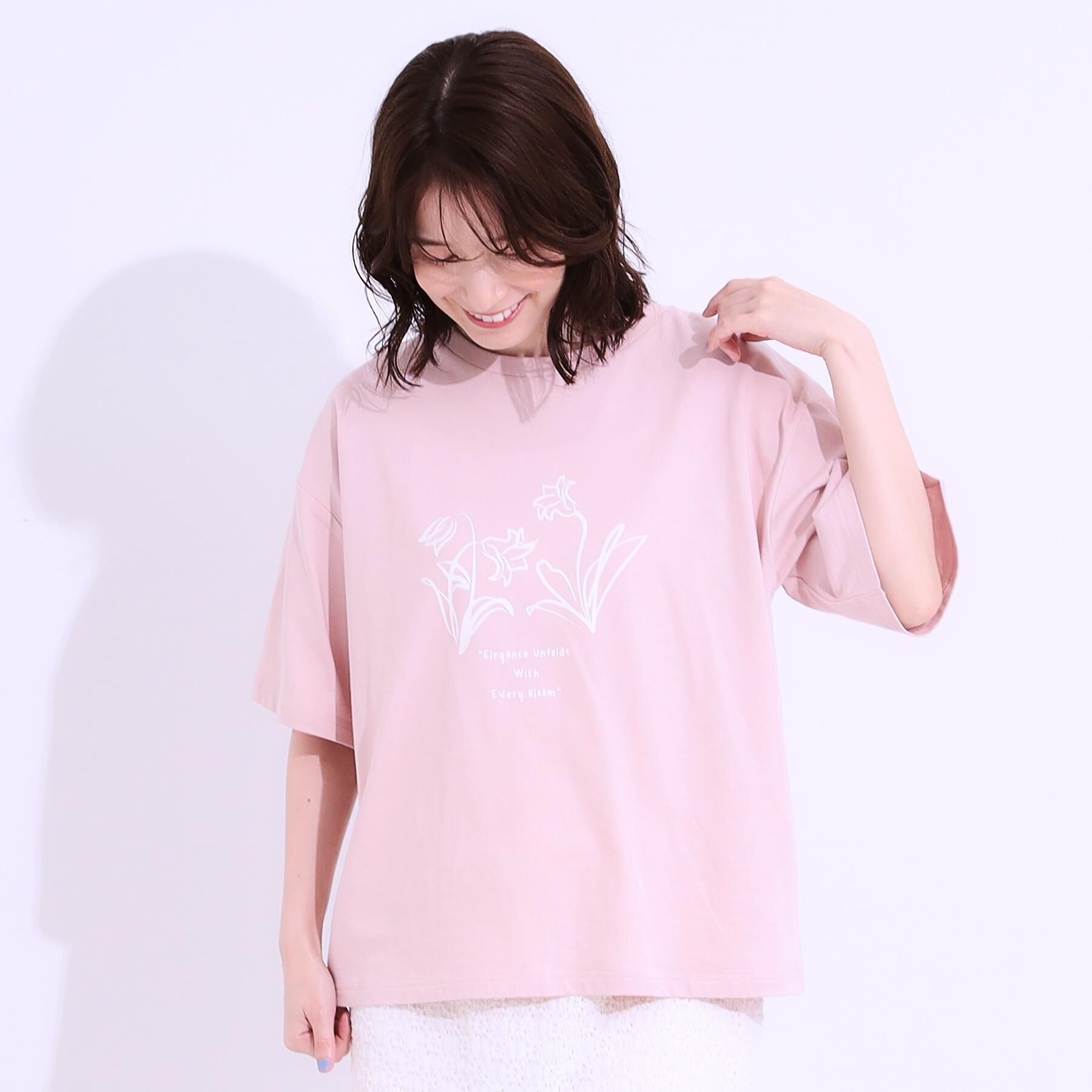 SHOO･LA･RUE「【選べる4柄】コットンプリントロゴTシャツ」|Tシャツ・カットソー|