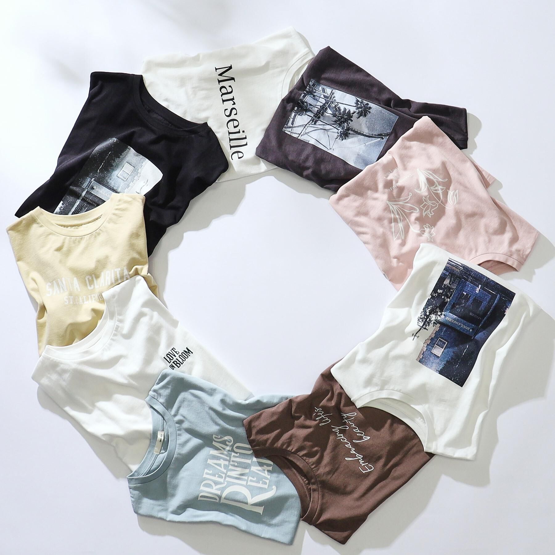 SHOO･LA･RUE「【選べる4柄】コットンプリントロゴTシャツ」|Tシャツ・カットソー|