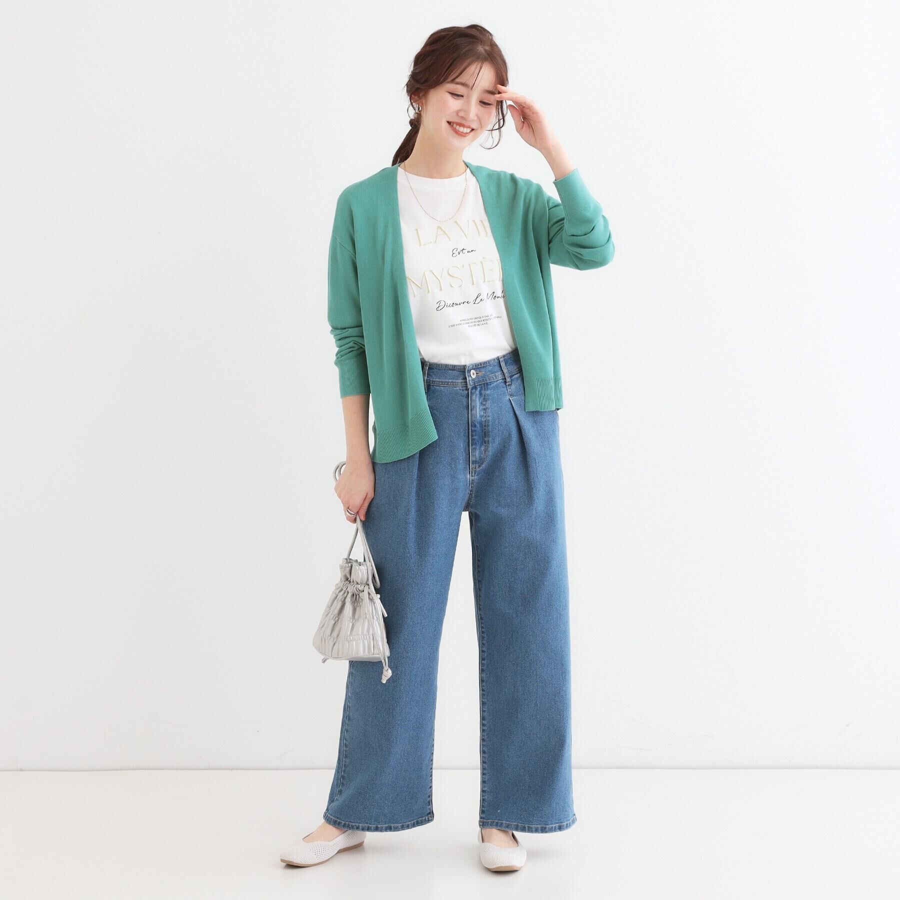 SHOO･LA･RUE「【S-LL/ひんやり/UV】ぷっくりラメプリントロゴTシャツ」|Tシャツ・カットソー|