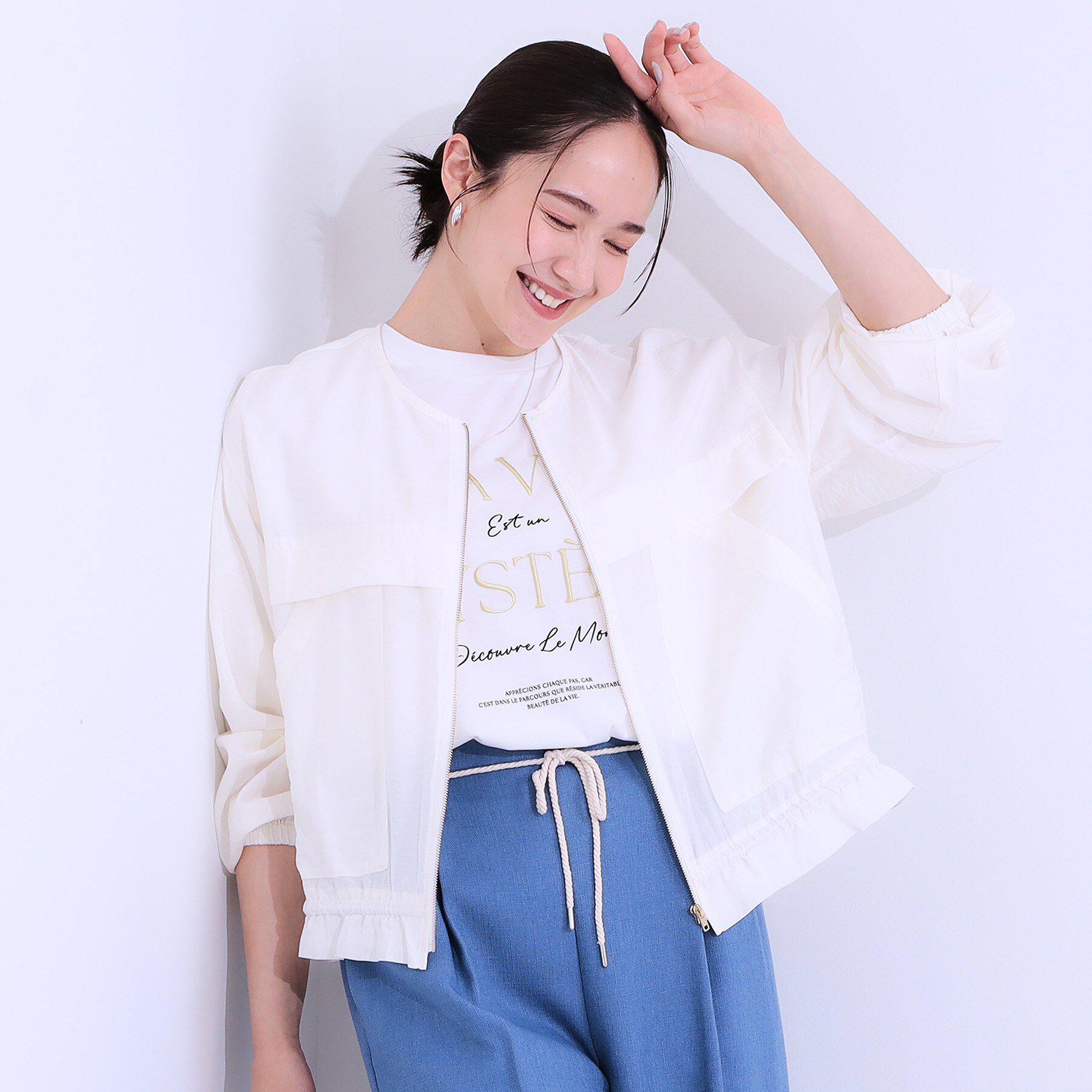 SHOO･LA･RUE「【S-LL】大人のシアー感が魅力 ドロストブルゾン」|ブルゾン・スタジャン|