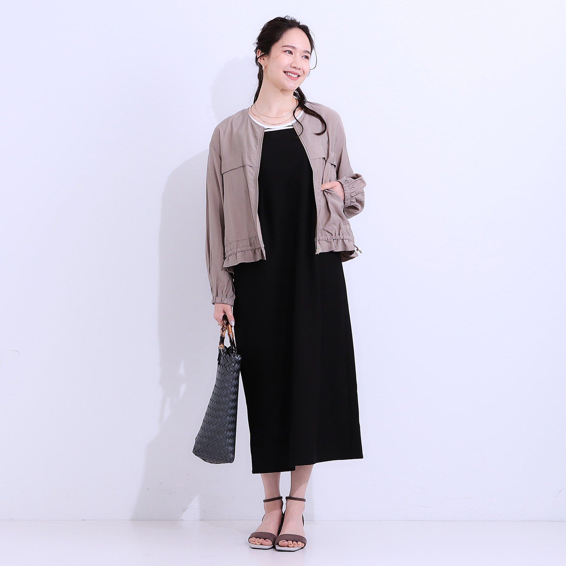 SHOO･LA･RUE「【S-LL】大人のシアー感が魅力 ドロストブルゾン」|ブルゾン・スタジャン|