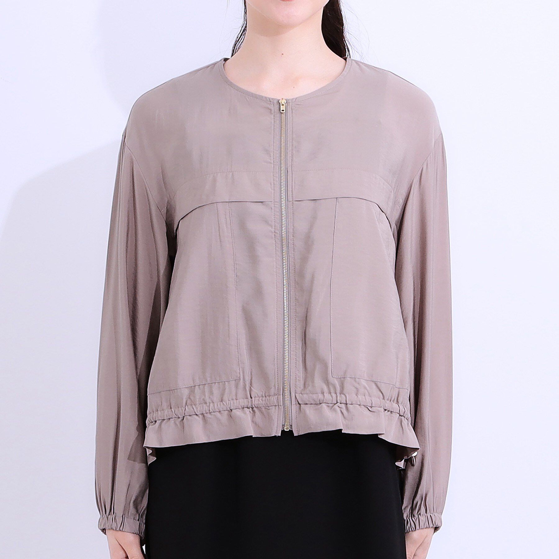 SHOO･LA･RUE「【S-LL】大人のシアー感が魅力 ドロストブルゾン」|ブルゾン・スタジャン|