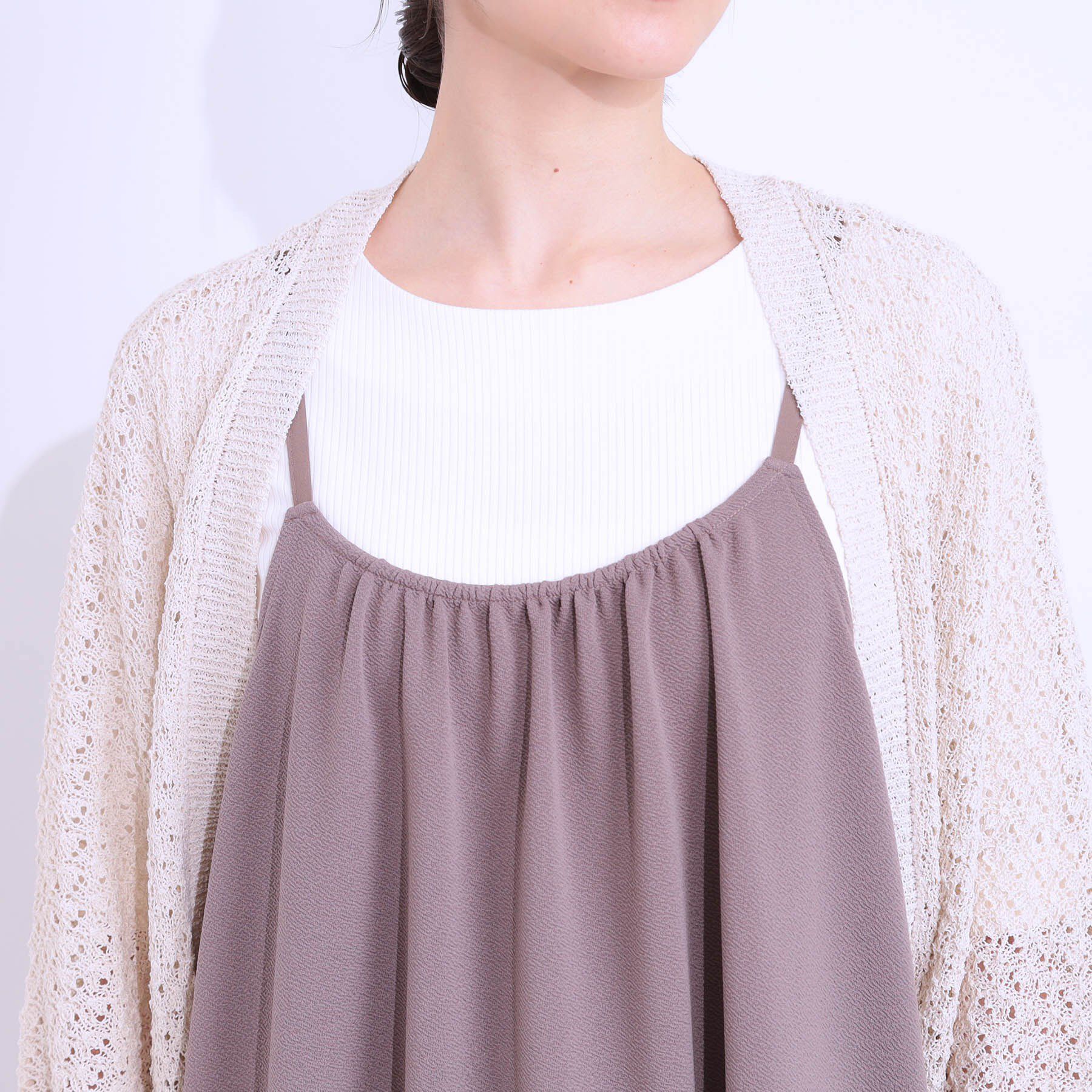 SHOO･LA･RUE「リネンライク 透かし編みボレロカーディガン」|カーディガン|