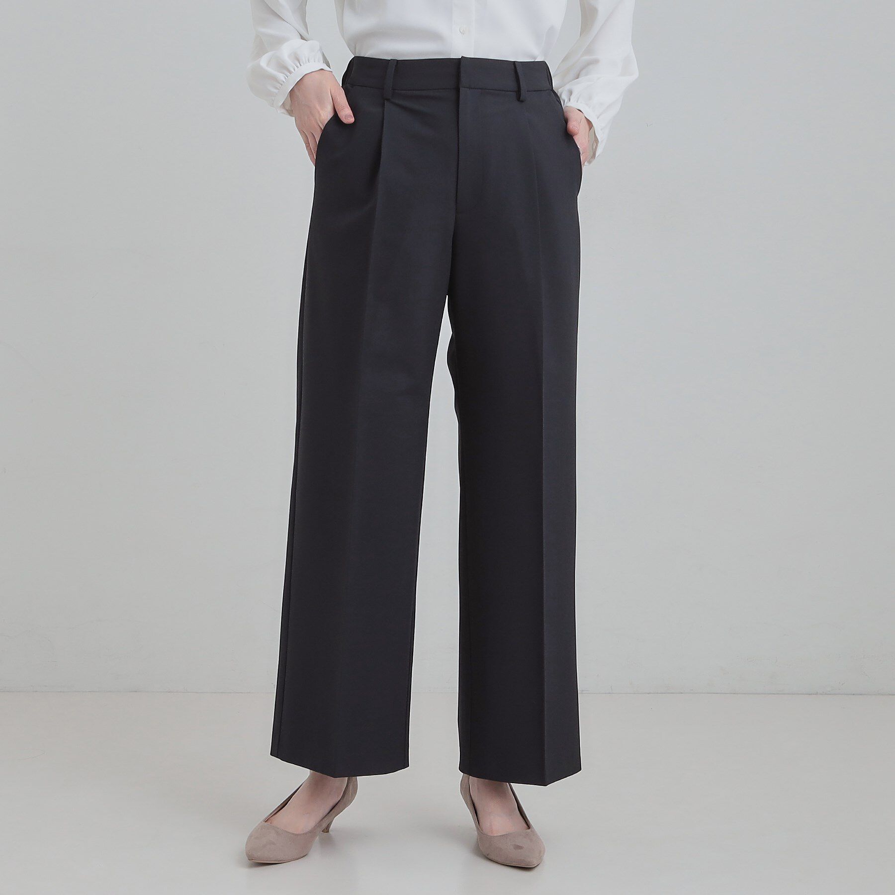 SHOO･LA･RUE「【セットアップ可能】サラっと軽やか ワイドストレートパンツ」|その他|