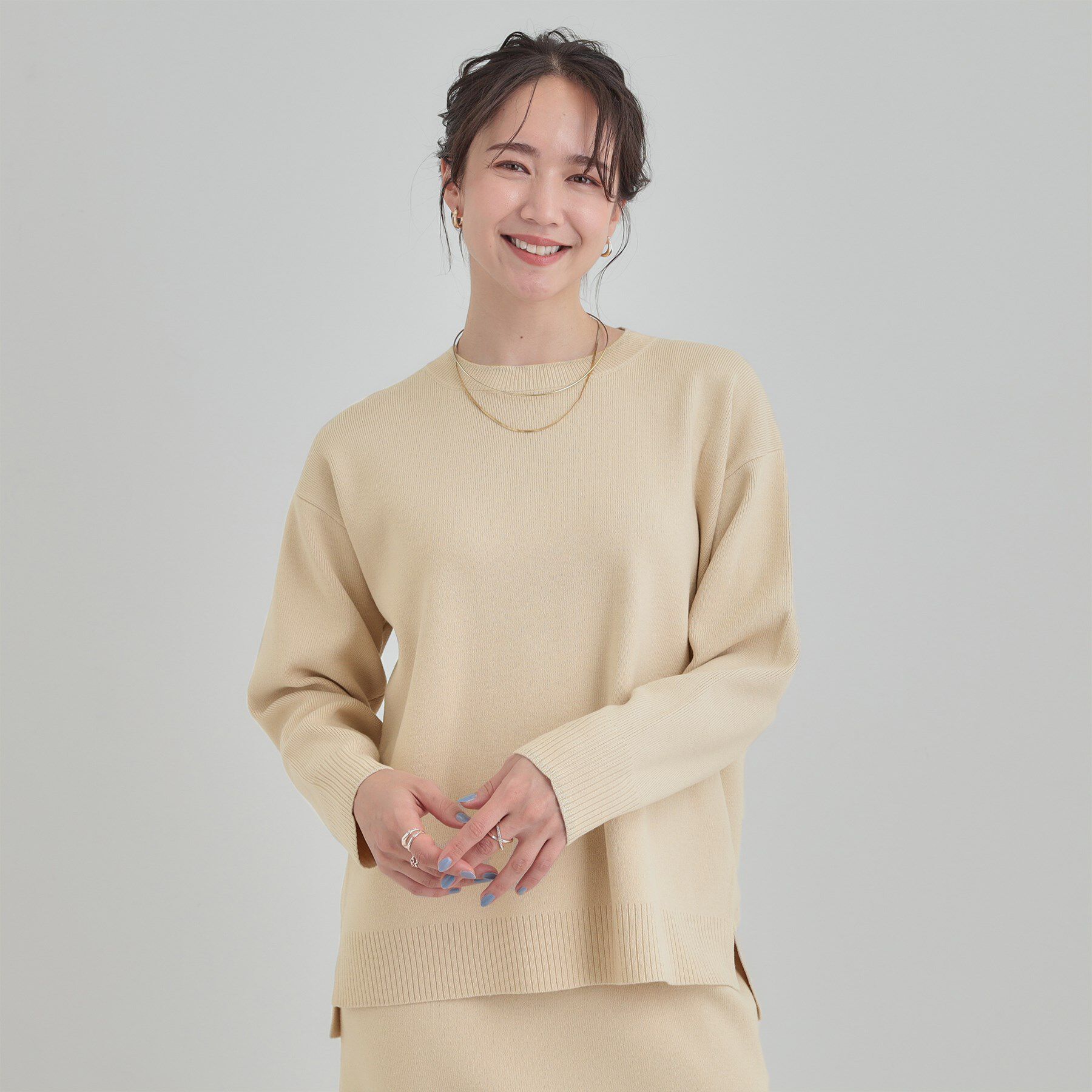 SHOO･LA･RUE「【洗濯機可/セットアップ可/毛玉になりにくい】クルーネックニット」|ニット・セーター|