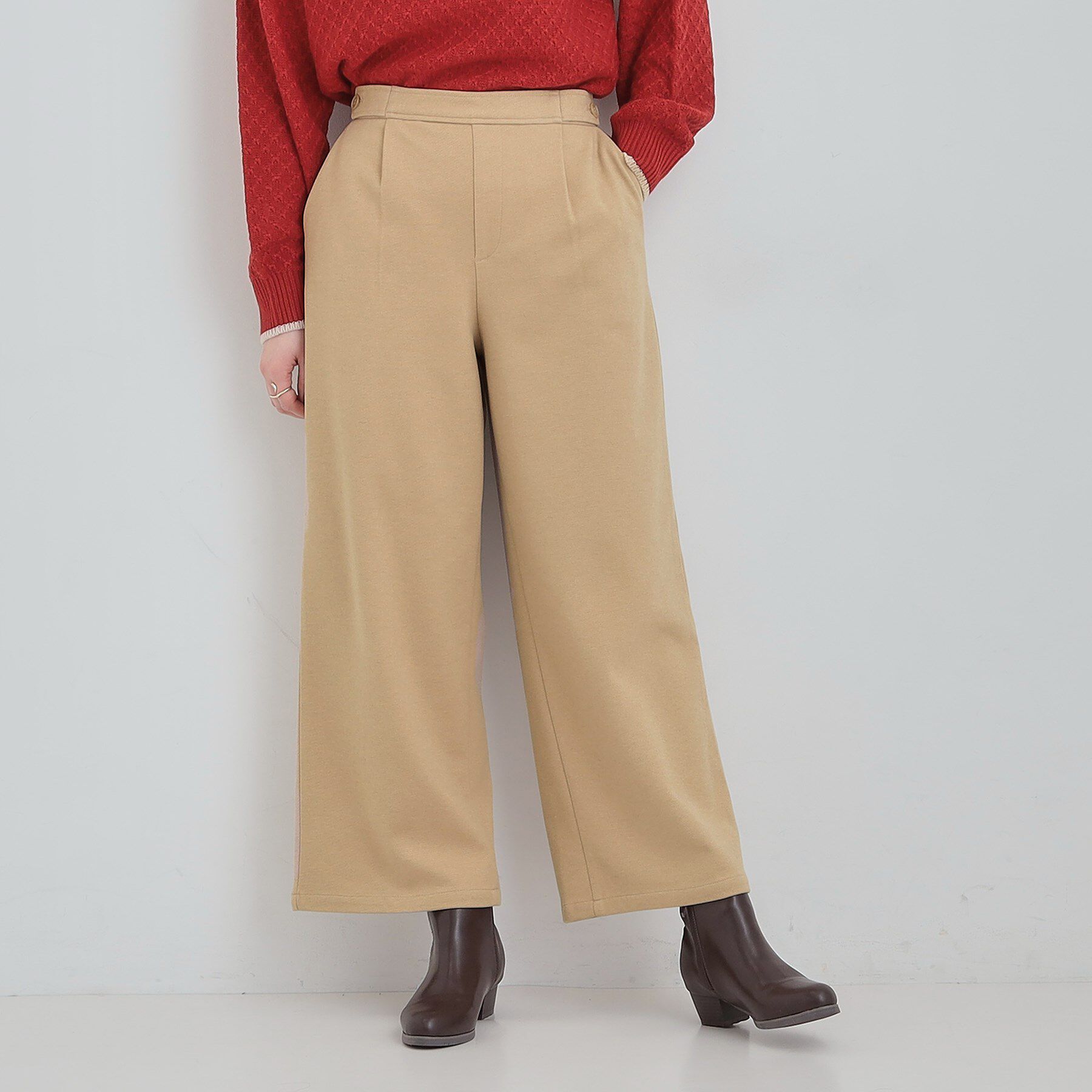 SHOO･LA･RUE「【洗濯機可/S-LL】あったか起毛ワイドパンツ」|その他|