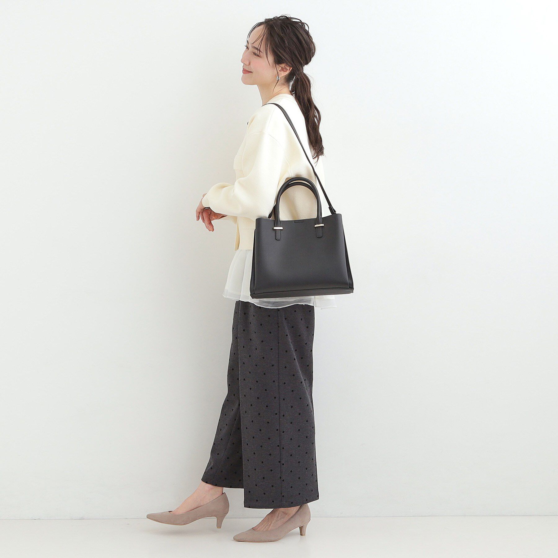 SHOO･LA･RUE「一枚革風三層トートバッグ」|トートバッグ|