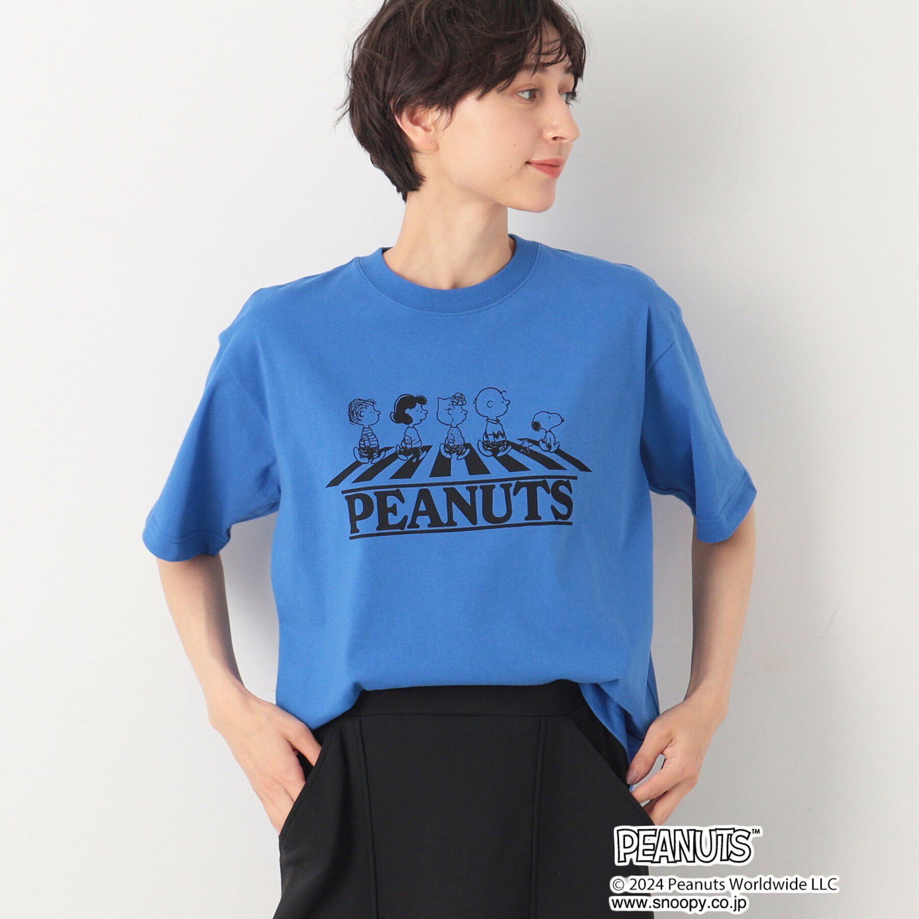 Dessin「【ユニセックス】Dessin&times;PEANUTS Tシャツ」|Tシャツ・カットソー|ブルー(092)