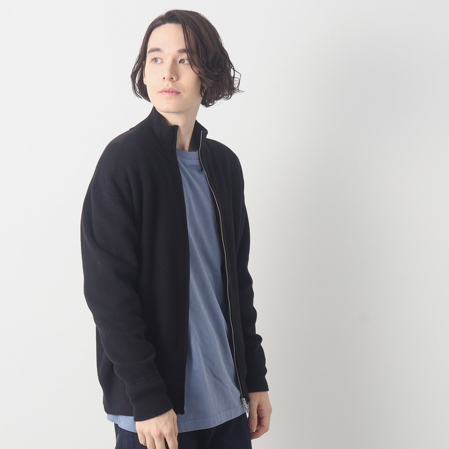 Dessin「スタンドジップカーディガン」|カーディガン|ブラック(019)