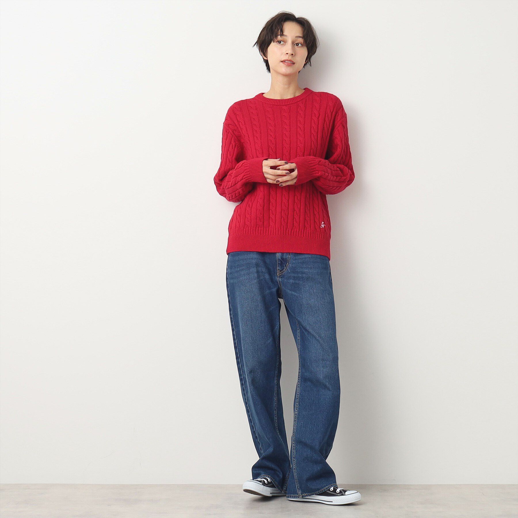 Dessin「【ユニセックス・洗える】ケーブル編みニット」|ニット・セーター|