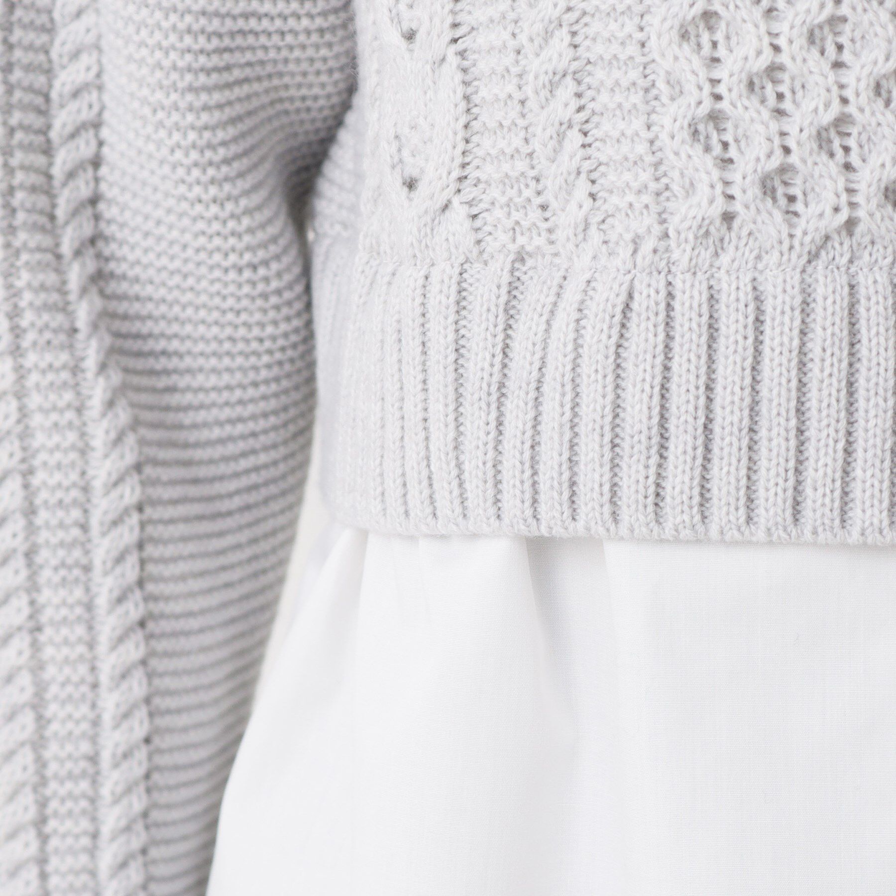 Dessin「【洗える】シャツ付きレイヤードケーブルニット」|ニット・セーター|