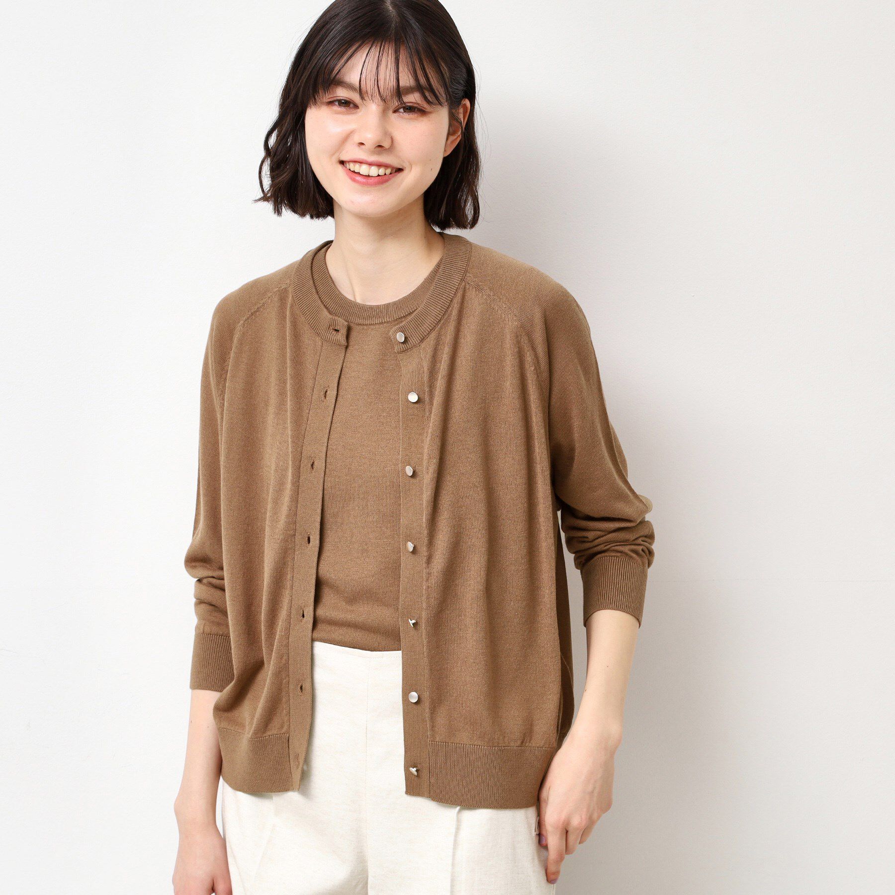 Dessin「【洗える・2点セット】アンサンブルニット（S～L）」|カーディガン|キャメルブラウン(0