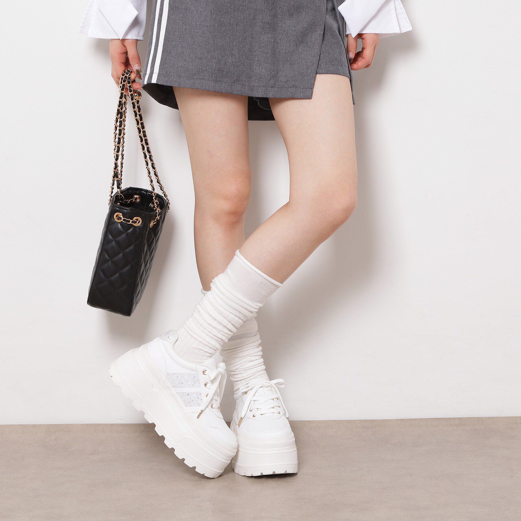 ESPERANZA「ラメライン厚底スニーカー」|スニーカー|