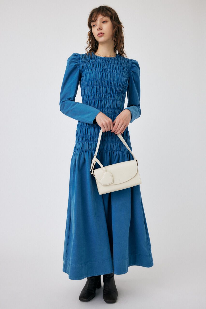 MOUSSY「SHIRRING GATHER ドレス」|ワンピース|