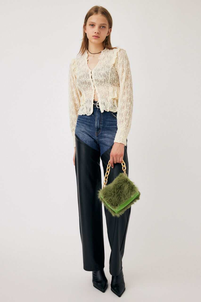 MOUSSY「RUFFLE LACY CUT ブラウス」|Tシャツ・カットソー|